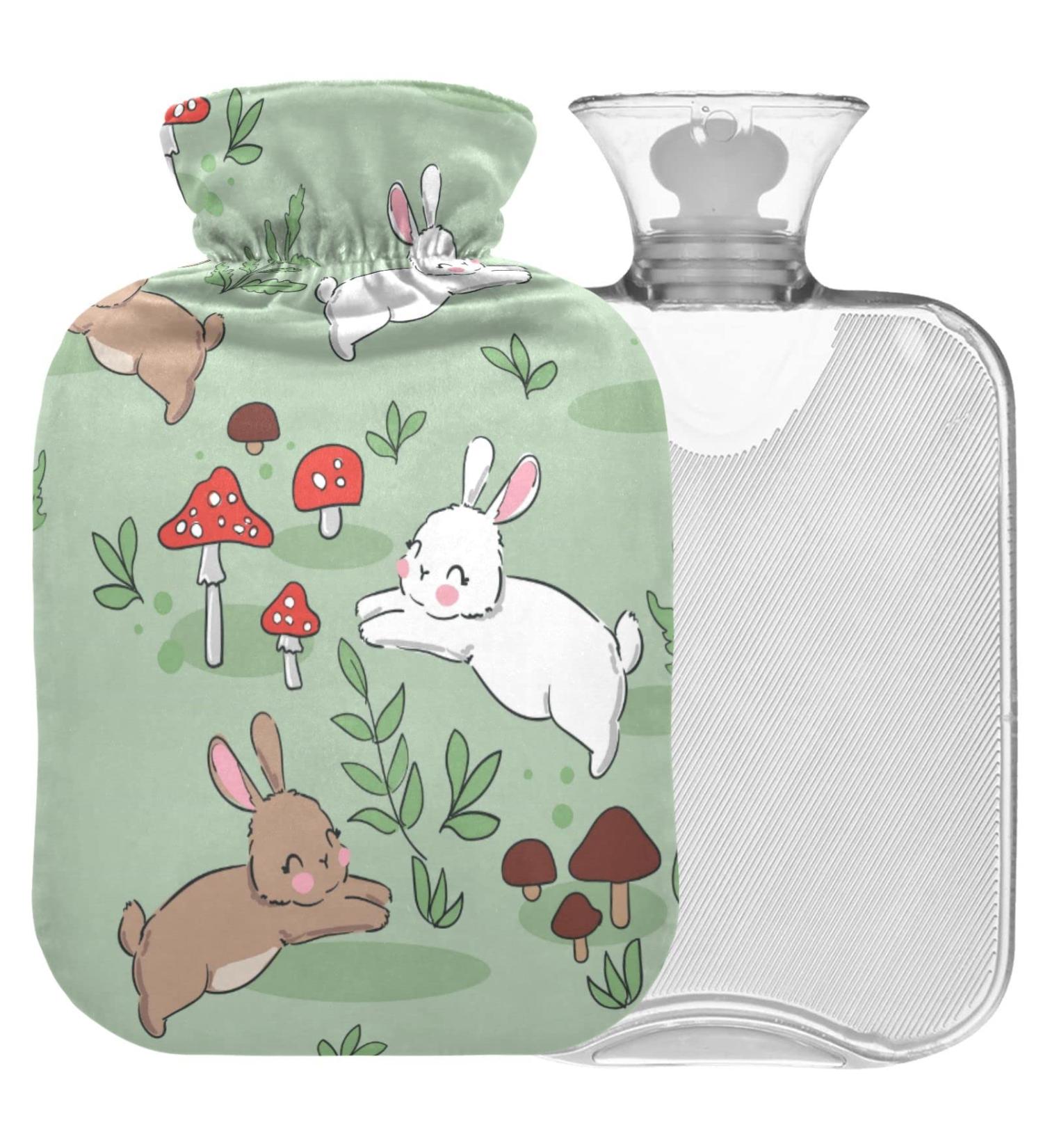 Shop Naanle Cute Rabbits Hot Water Bottle - 2L Transparent Cover for Pain Relief & Cold Therapy | Large Size for Bed Hands & Feet - Buy Online on GoSupps.com