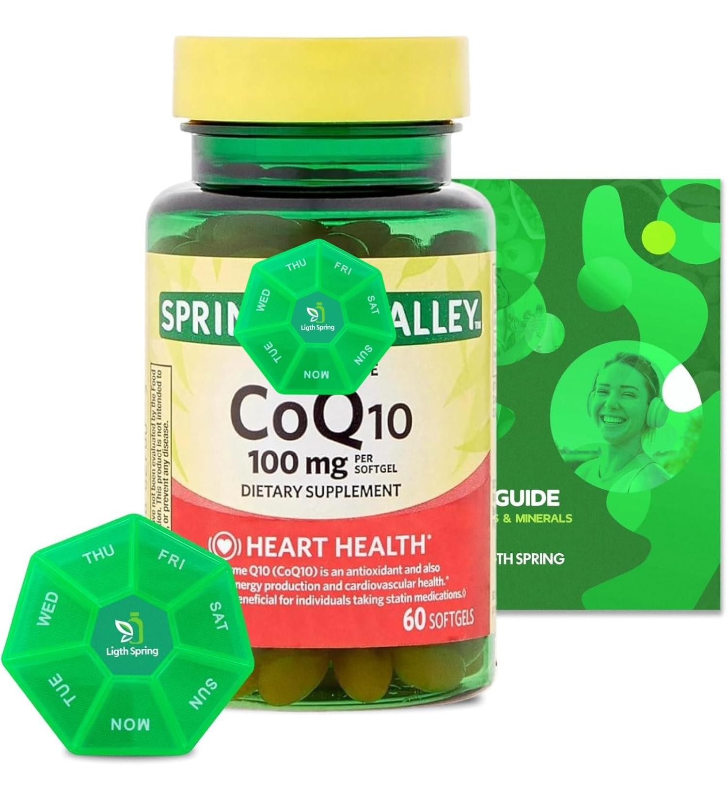 Rapid-Release CoQ10 100 mg Softgels - 60 Count + Exclusive Vitamins & Minerals Bundle | A to Z Guide & Weekly Pill Organizer - Shop Internationally - Buy Online on GoSupps.com