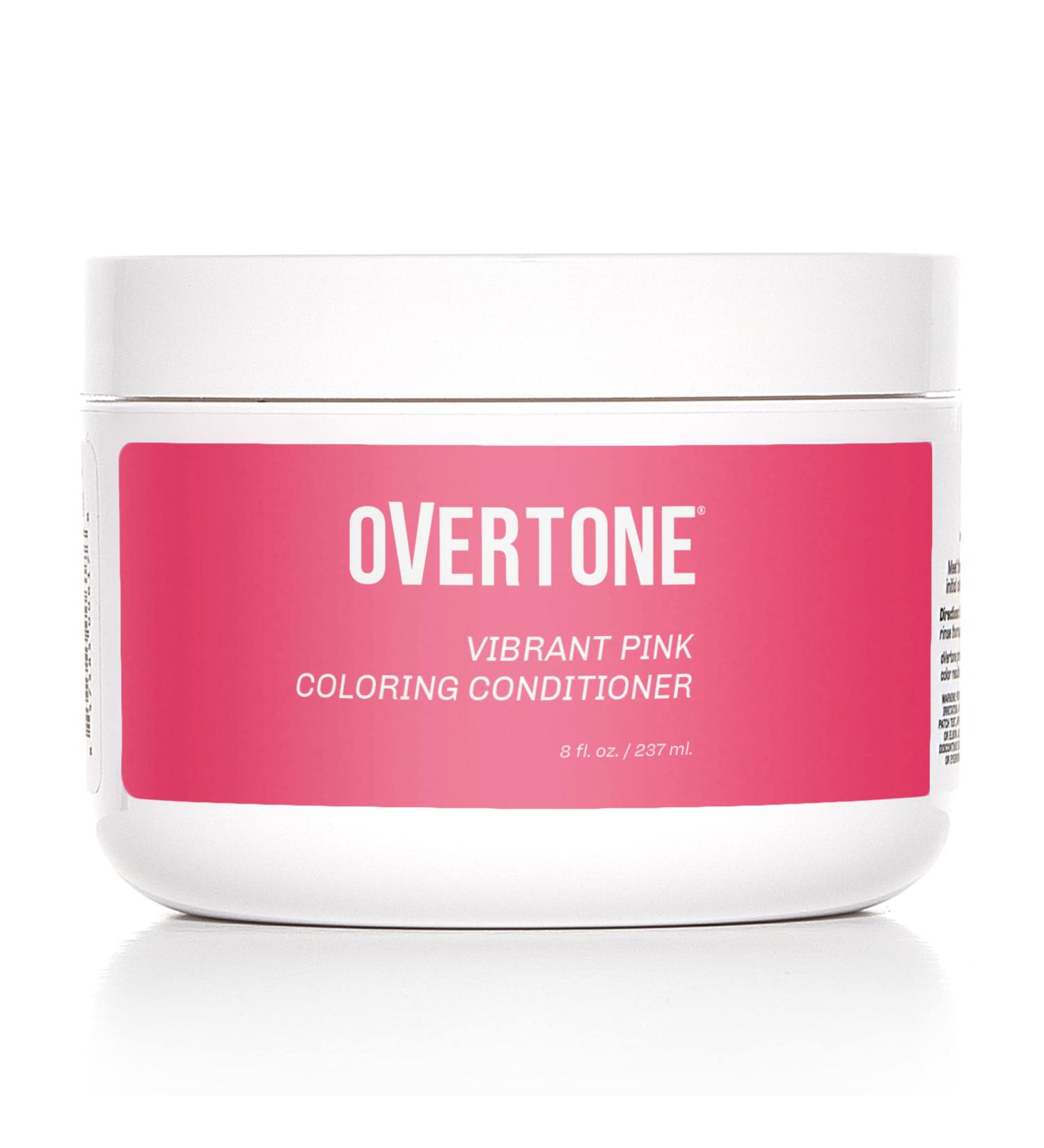Overtone Vibrant Pink Color Depositing Conditioner - 8 oz Semi-Permanent Hair Color with Shea Butter & Coconut Oil - Cruelty-Free Formula for Temporary Pink Hair - Buy Online on GoSupps.com