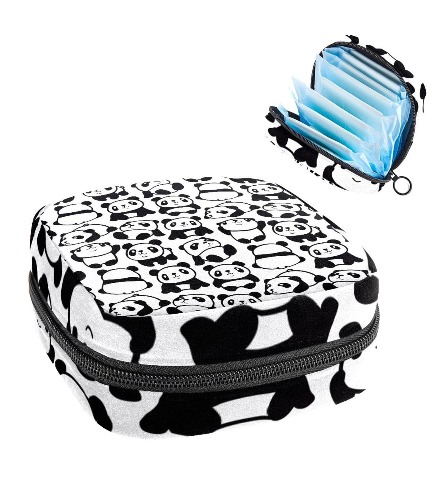 Anna Cowper Chinese Panda Pattern Sanitary Napkin Storage Bag - Portable Menstrual Cup Pouch for Women and Teen Girls - Multi-colored - Buy Online on GoSupps.com