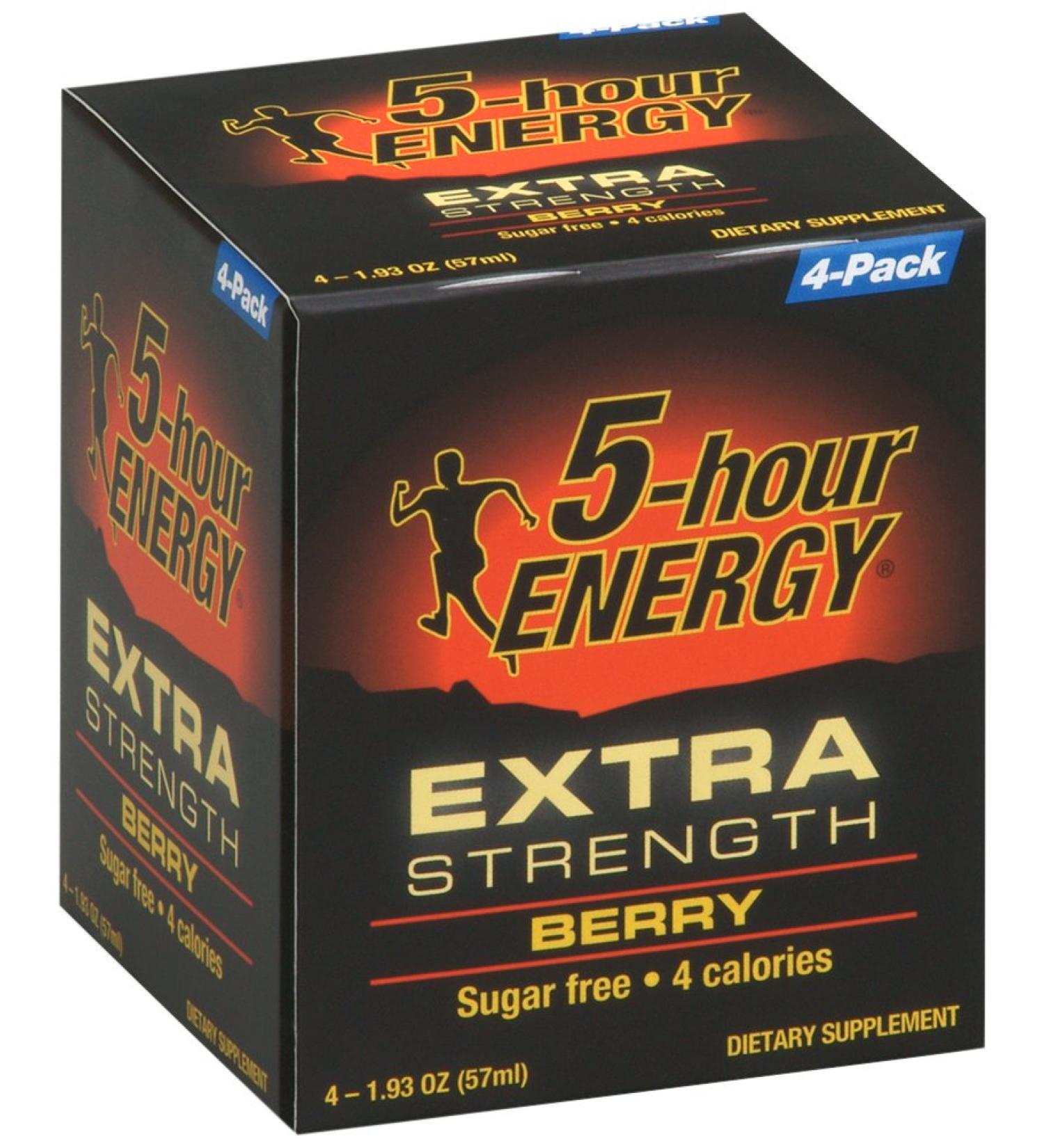 5-Hour Energy Extra Strength Dietary Supplement Berry 4 Count