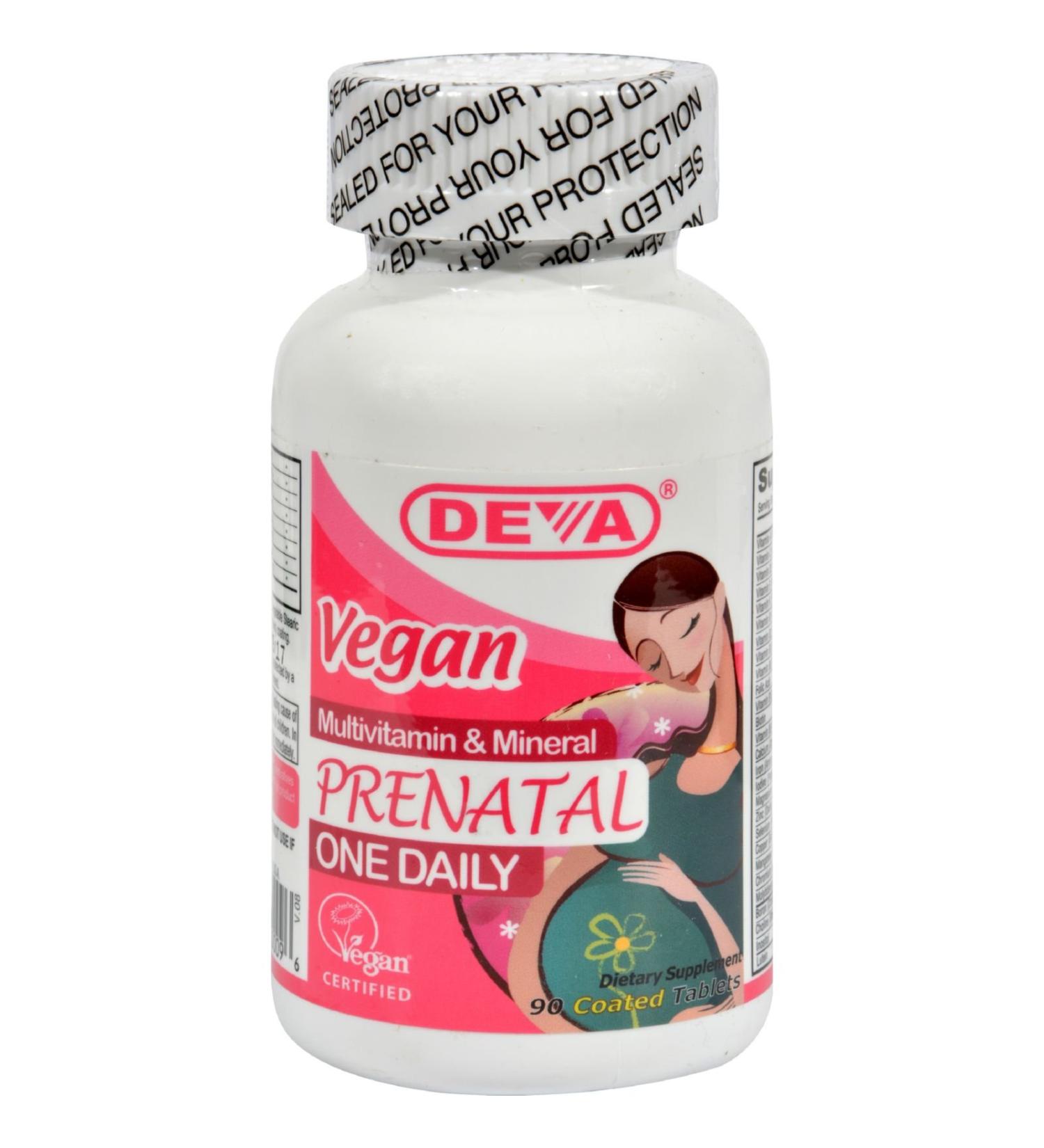 Deva Vegan Prenatal Multivitamin and Mineral - 90 Tablets - Gluten Free-Dairy Free-Yeast Free-Wheat Free-