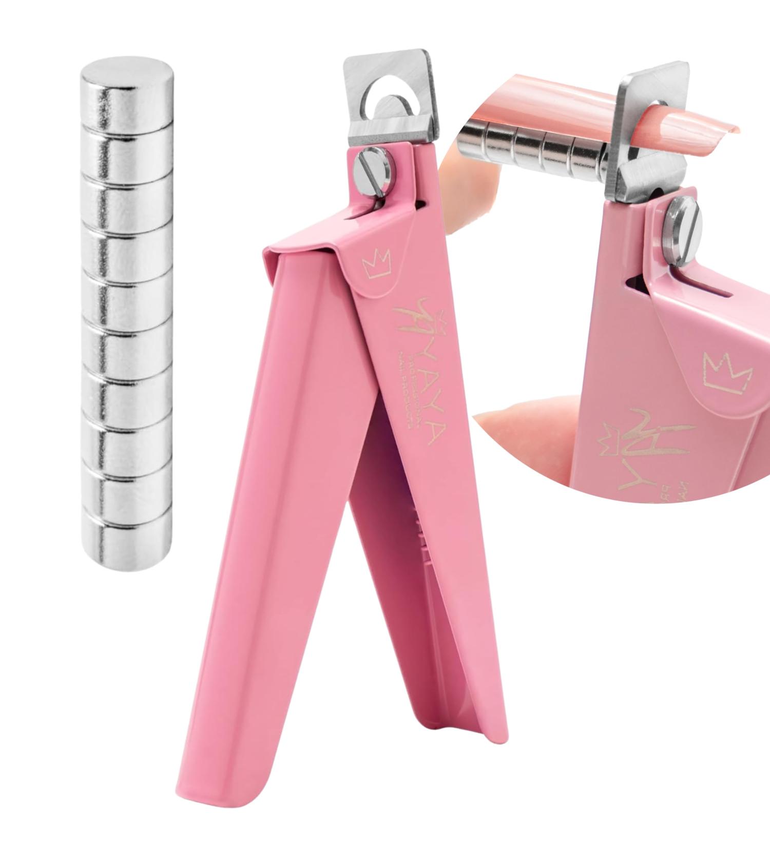 Yaya Acrylic False Nail Clippers with Magnets - Precision Nail Tip Cutter for Salon & Home Manicure - Baby Pink - Buy Online on GoSupps.com