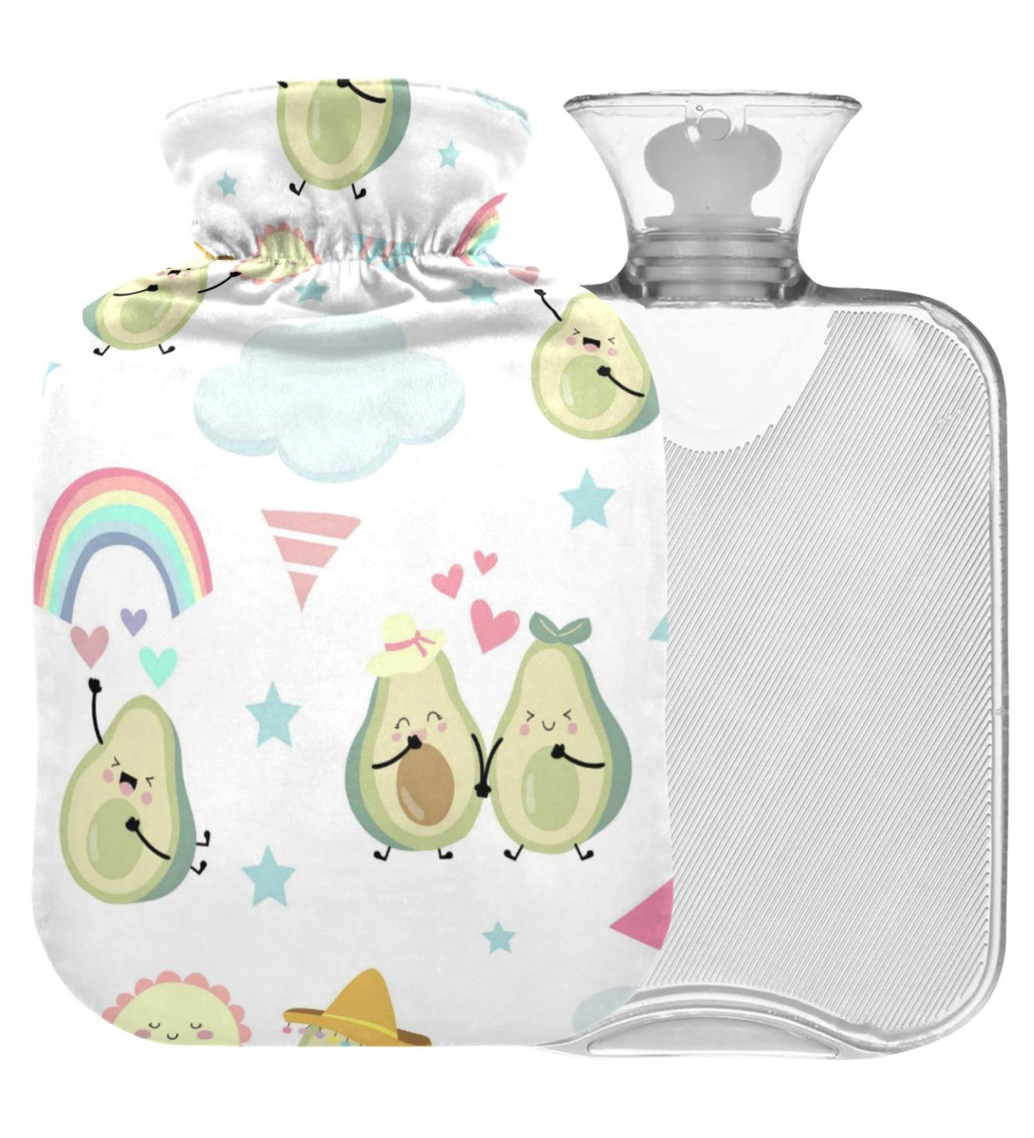 Naanle Rainbow Music Avocado Heat Bottle | 2L Large Hot Water Bottle for Bed - Hand & Feet Warmer Pain Relief Heat & Cold Therapy - International Shipping - Buy Online on GoSupps.com