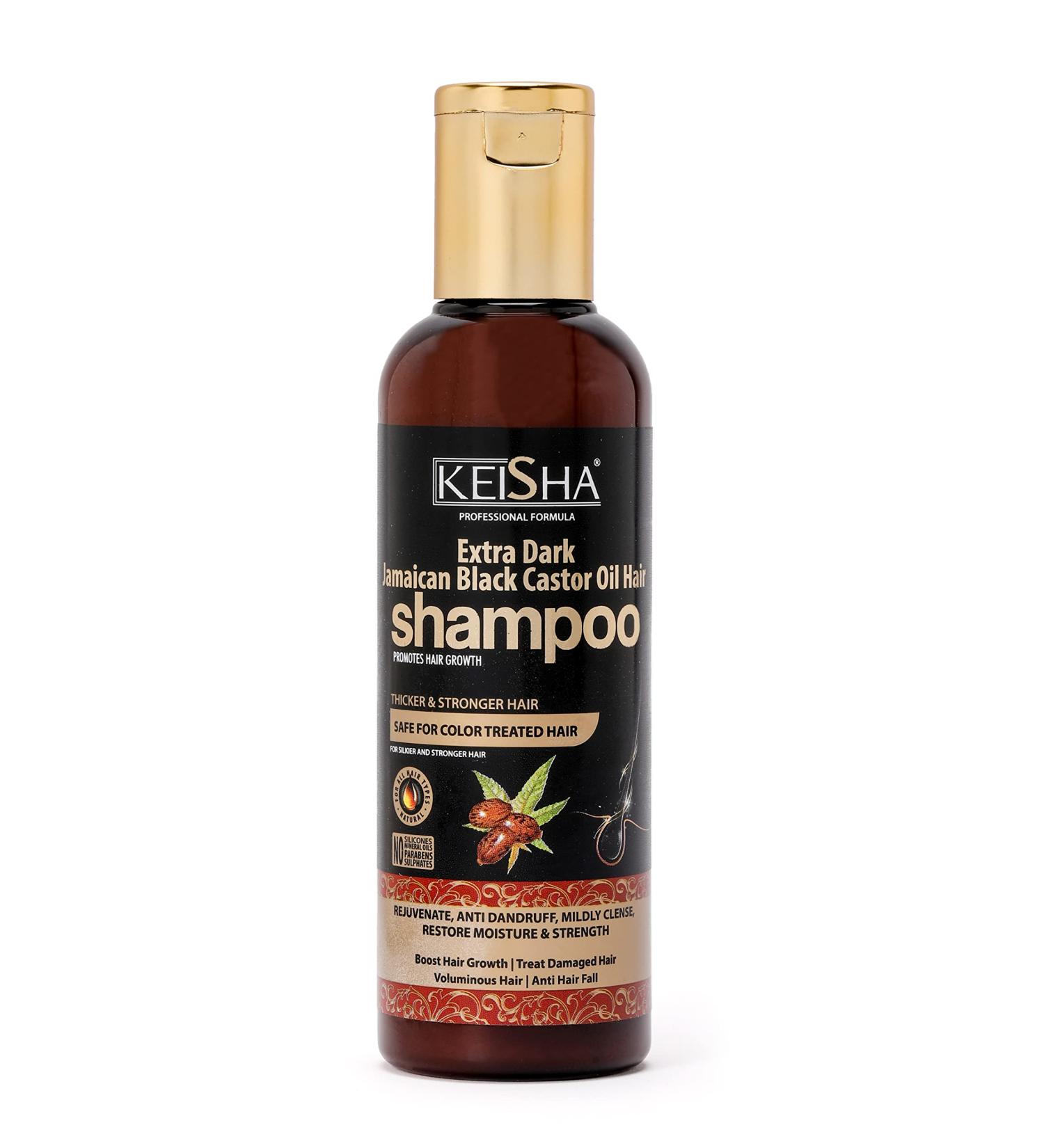 Keisha Shampooing extra fonc l'huile de ricin noire de Jama que 200 ml sans sulfate favorise la croissance des cheveux