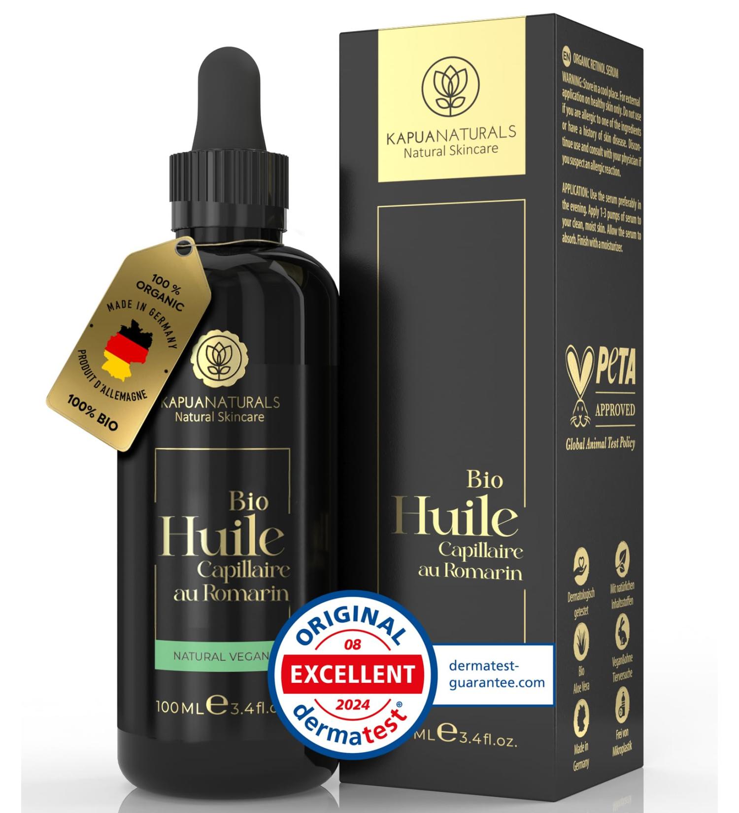 Rosemary oil for hair 100ml + HYALURONIC ACID - Rosemary oil for hair + BIOTIN - VEGAN & ORGANIC Accelerates hair growth Oil for hair rosemary oil for hair - Buy Online on GoSupps.com