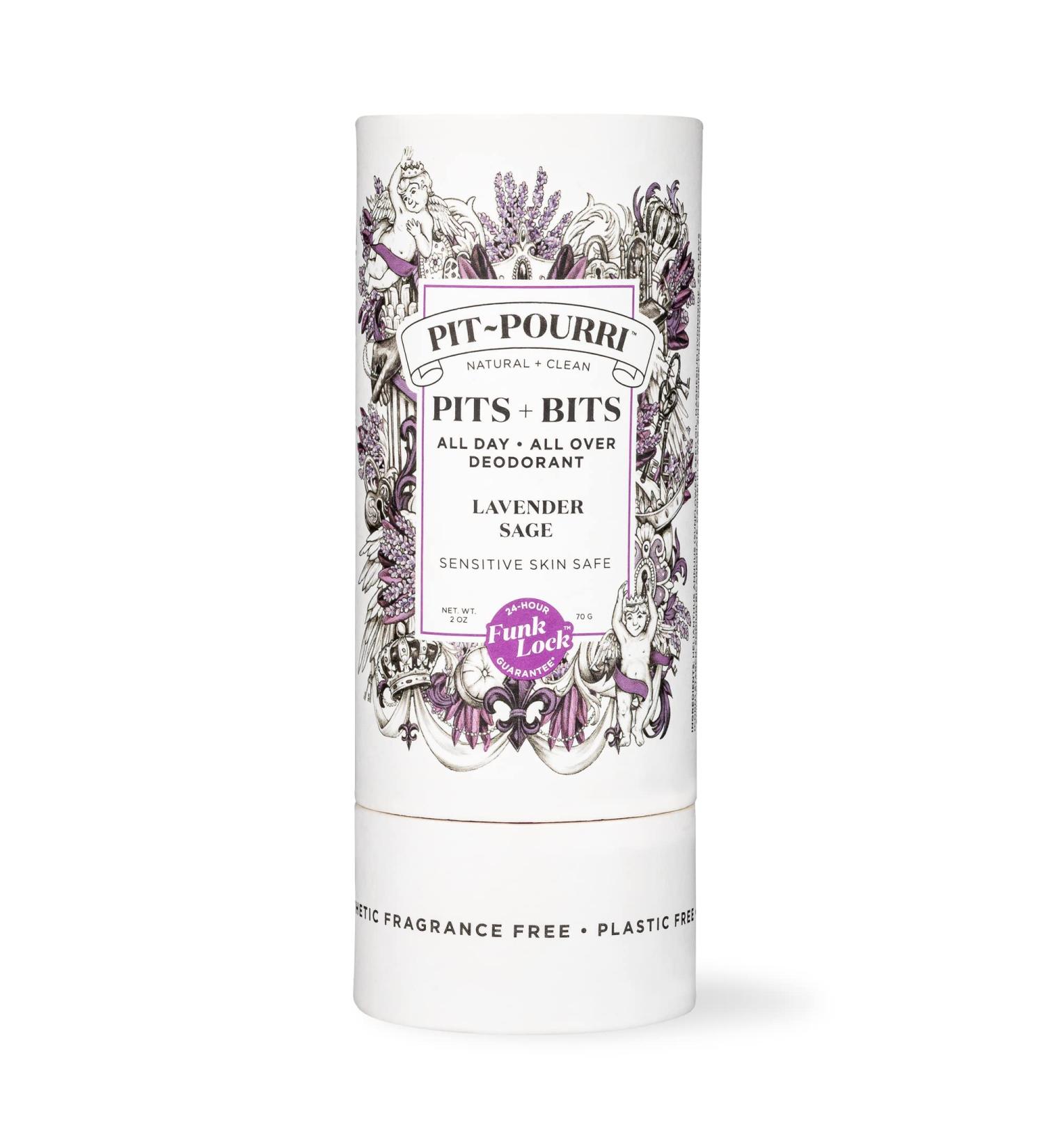 Poo-Pourri Lavender Sage Natural Deodorant Pits + Bits All Day All Over 2 oz - White - Buy Online on GoSupps.com