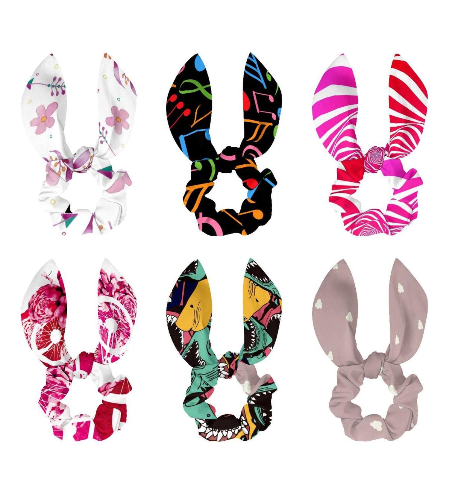6 Pieces Bow Knot Hair Scrunchies Soft Scarf Hair Ties Scrunchies Ponytail Holder with Bows Cloud on Pink Hair Scrunchy Accessories Ropes for Women Multi-colored 17 - Buy Online on GoSupps.com