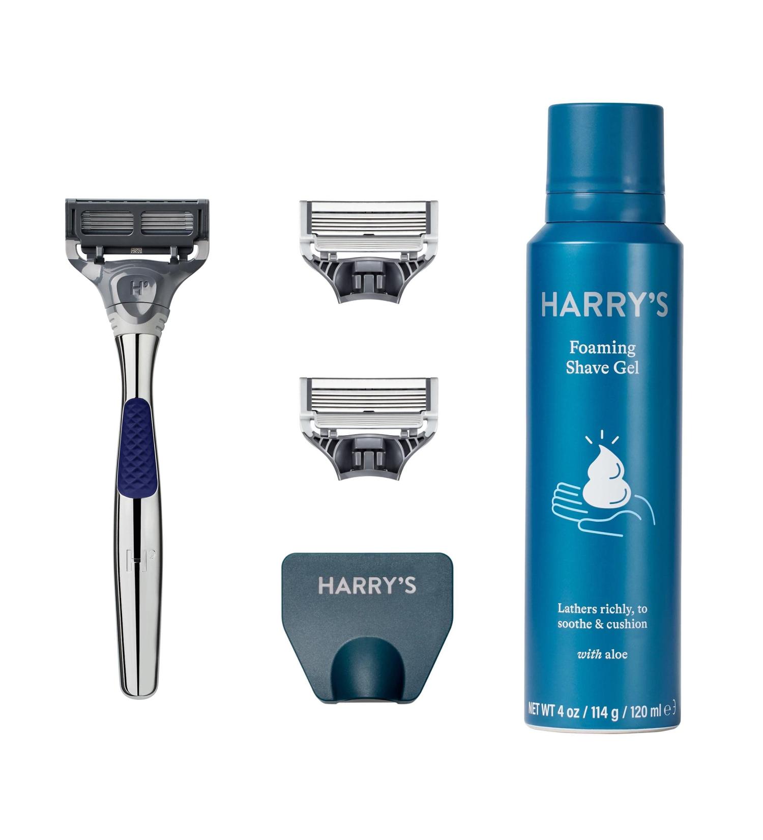 Harry's Winston Shaving Set for Men - 5 Blade Razor with Precision Trimmer, 3 Refills, Travel Cover & Shave Gel - 6pc Set - Buy Online on GoSupps.com