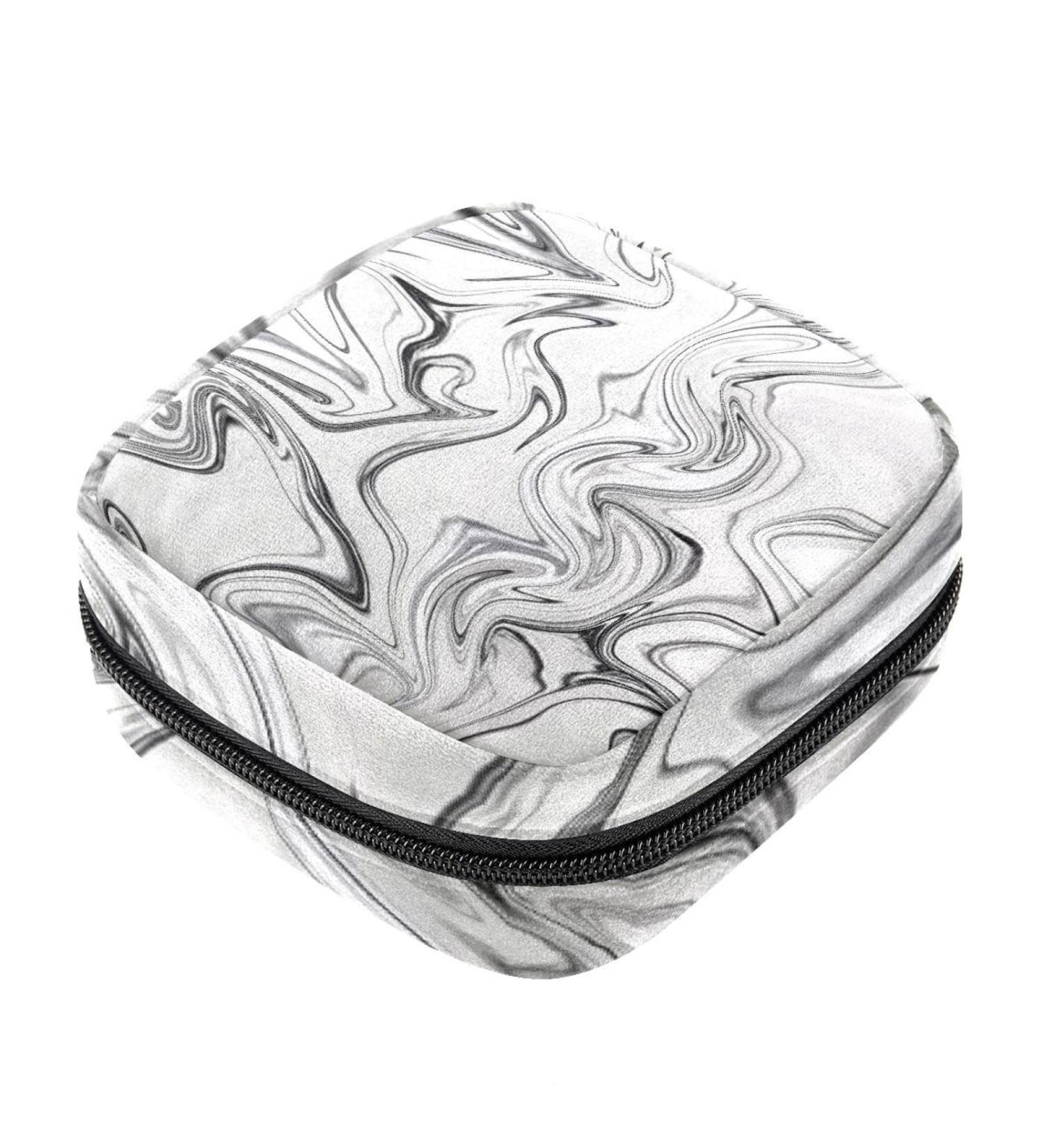 Multicoloured Marble Sanitary Napkin Storage Bag - Menstrual Pad Pouch for Girls and Women - Buy Online on GoSupps.com