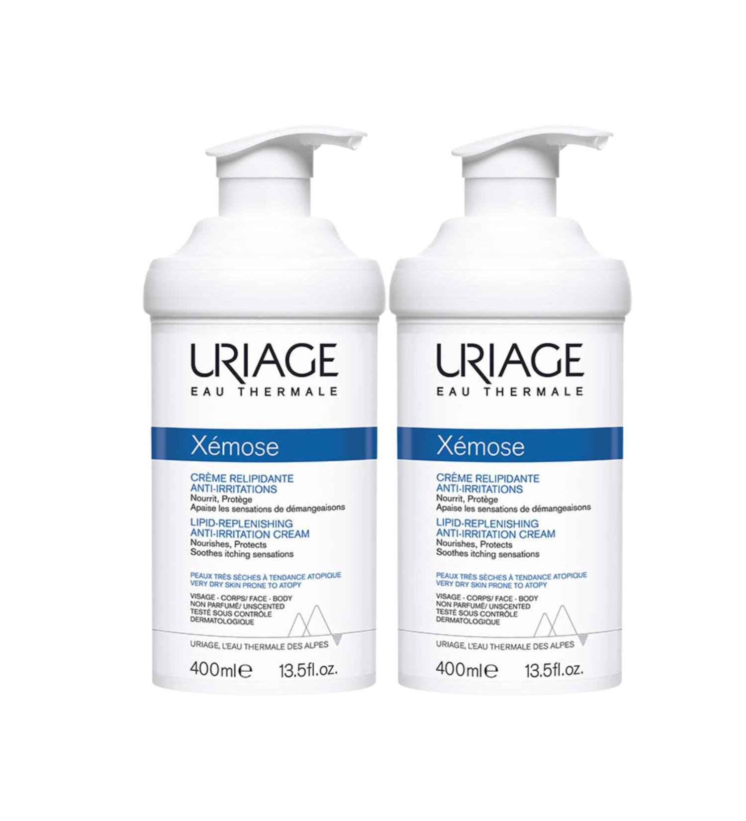 Xemose Relief Cream | Anti-Irritation & Anti-Scraping | Soothes, Restores & Strengthens the Skin Barrier | Intensely Nourishes | Non-Sticky | Dermatologically Tested | 2x400mL | Uria