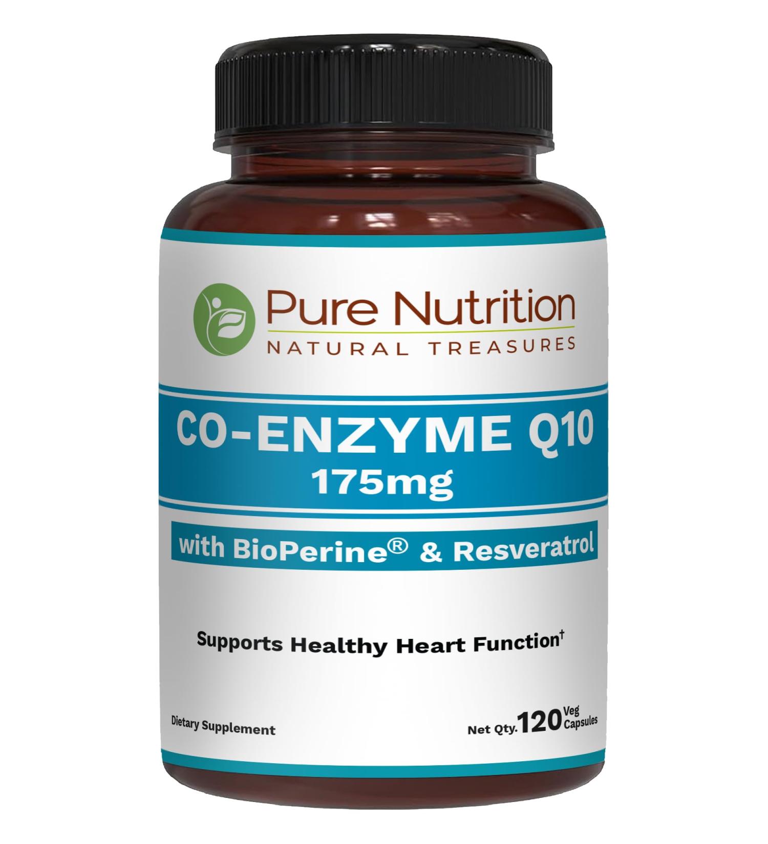Pure Nutrition Bio Coenzyme Q10-175mg | 120 Veg Caps | CoQ10 with Bioperine & Arjuna Extract | Nutrient-Rich Botanicals for Daily Wellness | Non-GMO 120 Count (Pack of 1) - Buy Online on GoSupps.com