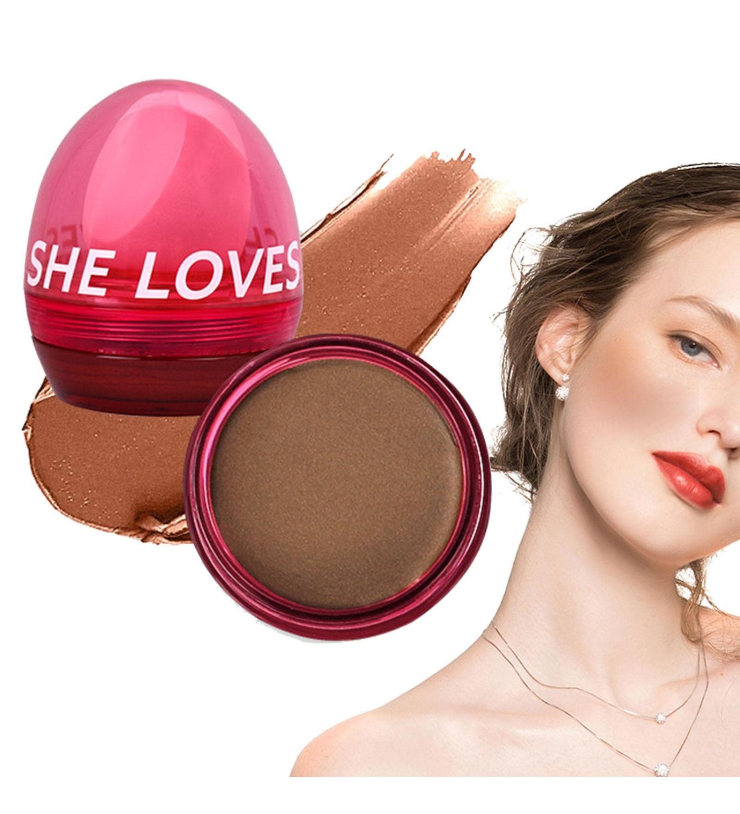 Blush Cream Waterproof Velvet Cream Blusher for Face - Face Makeup for Young Ladies for Working Home Gathering Dating Traveling Shopping Pochy 01# Bronze - Buy Online on GoSupps.com