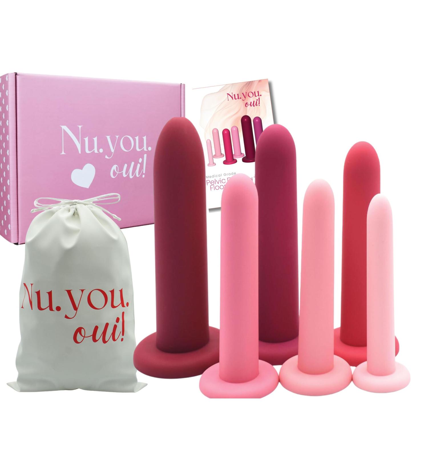 Pelvic Floor Muscle Exerciser Trainer Set | Kegel Exercise Kit | 6-Step System with Instructions & Travel Pouch - Shades of Pink - Buy Online on GoSupps.com