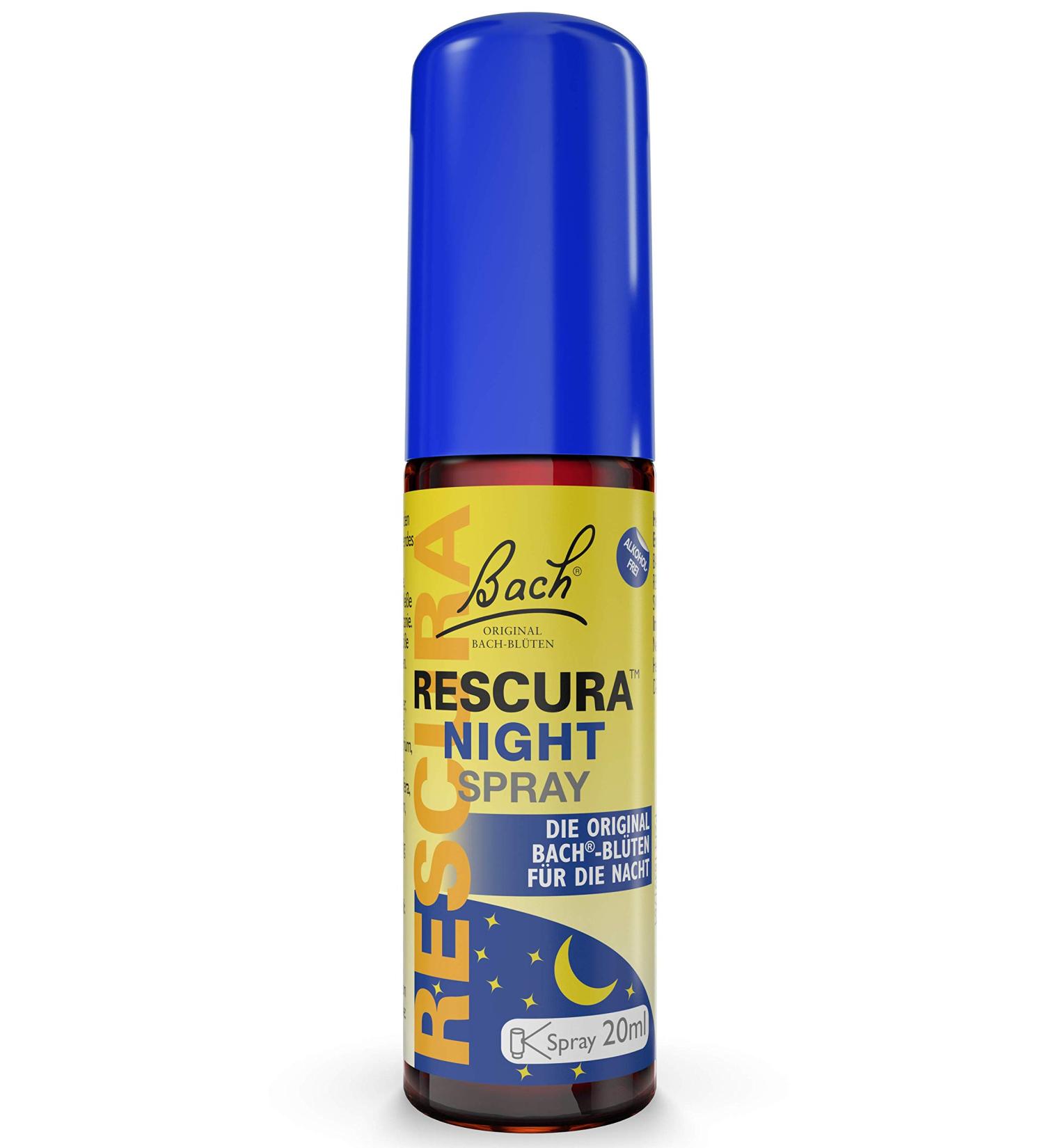 Original Bach RESCUE NIGHT Spray - Alcohol-Free Flower Remedy with White Chestnut 20ml - International Shipping Available - Buy Online on GoSupps.com