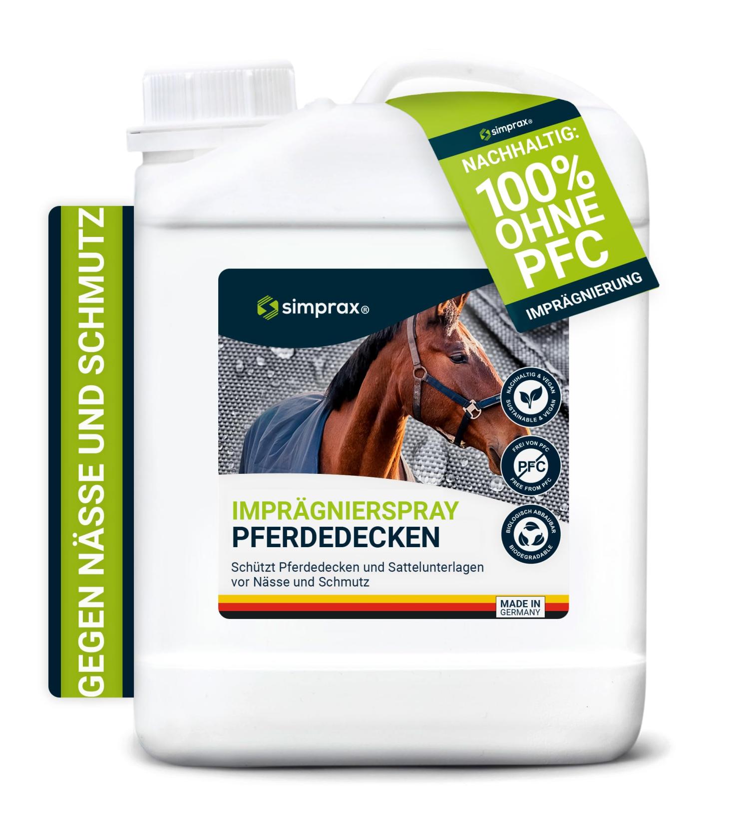 Simprax Horse Blankets Spray - 2.5L Breathable & Sustainable Impregnation for All Animal Blankets - Buy Online on GoSupps.com