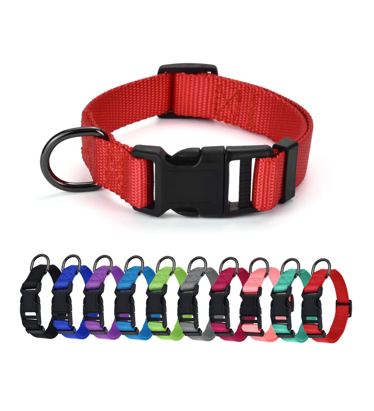 Audwud Thick Nylon Neck Band | Adjustable Classic Dog Collar for All Sizes | Rouge Red | Small Medium Large Dogs - Buy Online on GoSupps.com