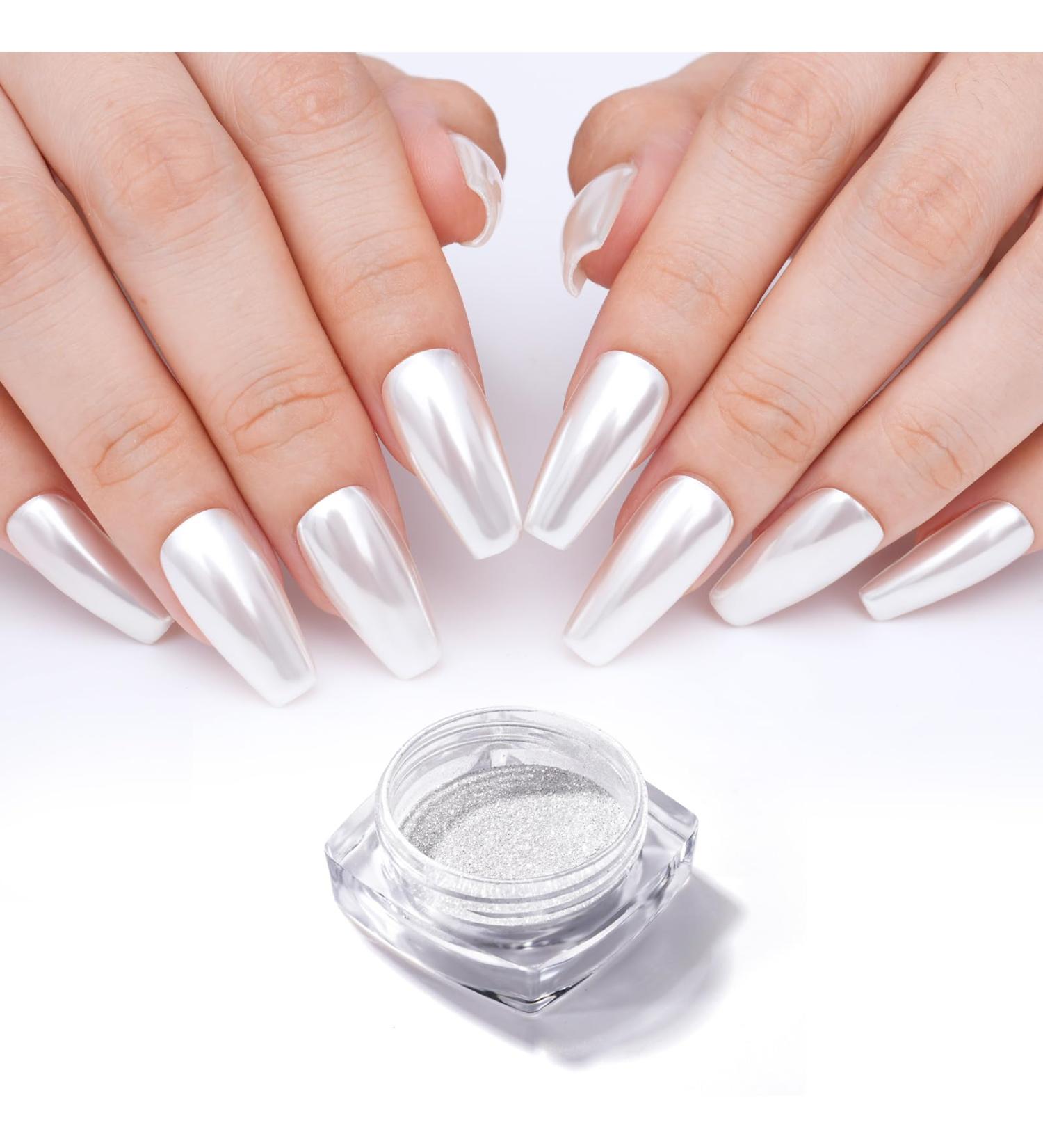 Buy PrettyDiva White Moonlight Powder - Pearlescent Chrome Nail Art 0.2g | International Shipping - Buy Online on GoSupps.com