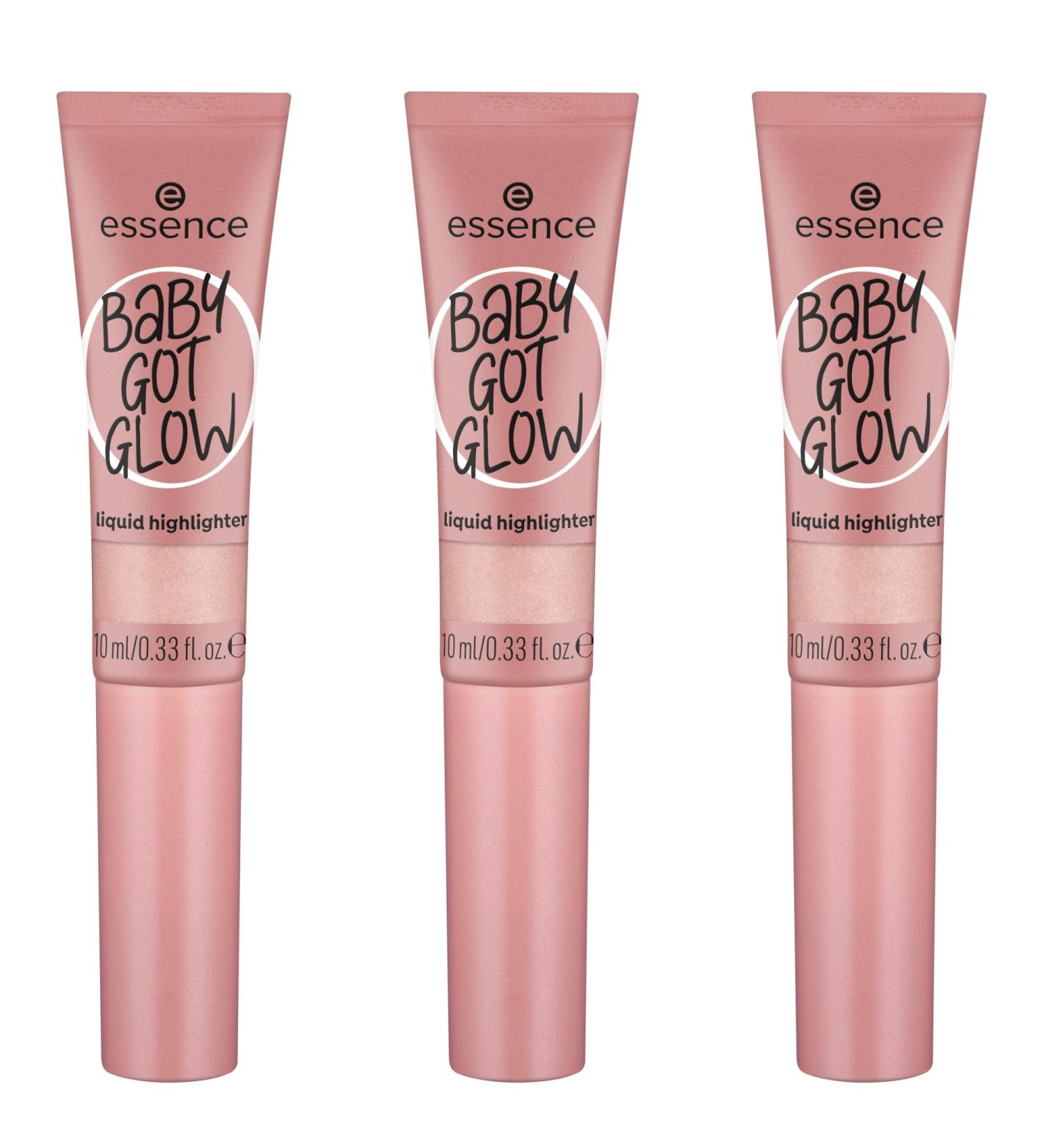 Essence Baby Got Glow Liquid Highlighter No. 20 Violet - Vegan Oil-Free Paraben-Free - 3 Pack (3x10ml) - Shiny Easy to Remove Perfect for Every Skin Tone - Buy Online on GoSupps.com