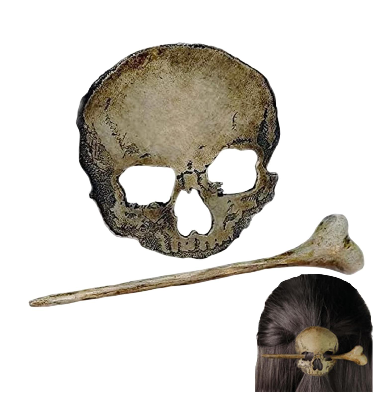 Clips Skull Hair Pin for Woman Halloween Retro Plating Hairdressing Skull Hair Clip Gothic Halloween Hair Accessories for Party Makeup Cosplay Costume - Buy Online on GoSupps.com