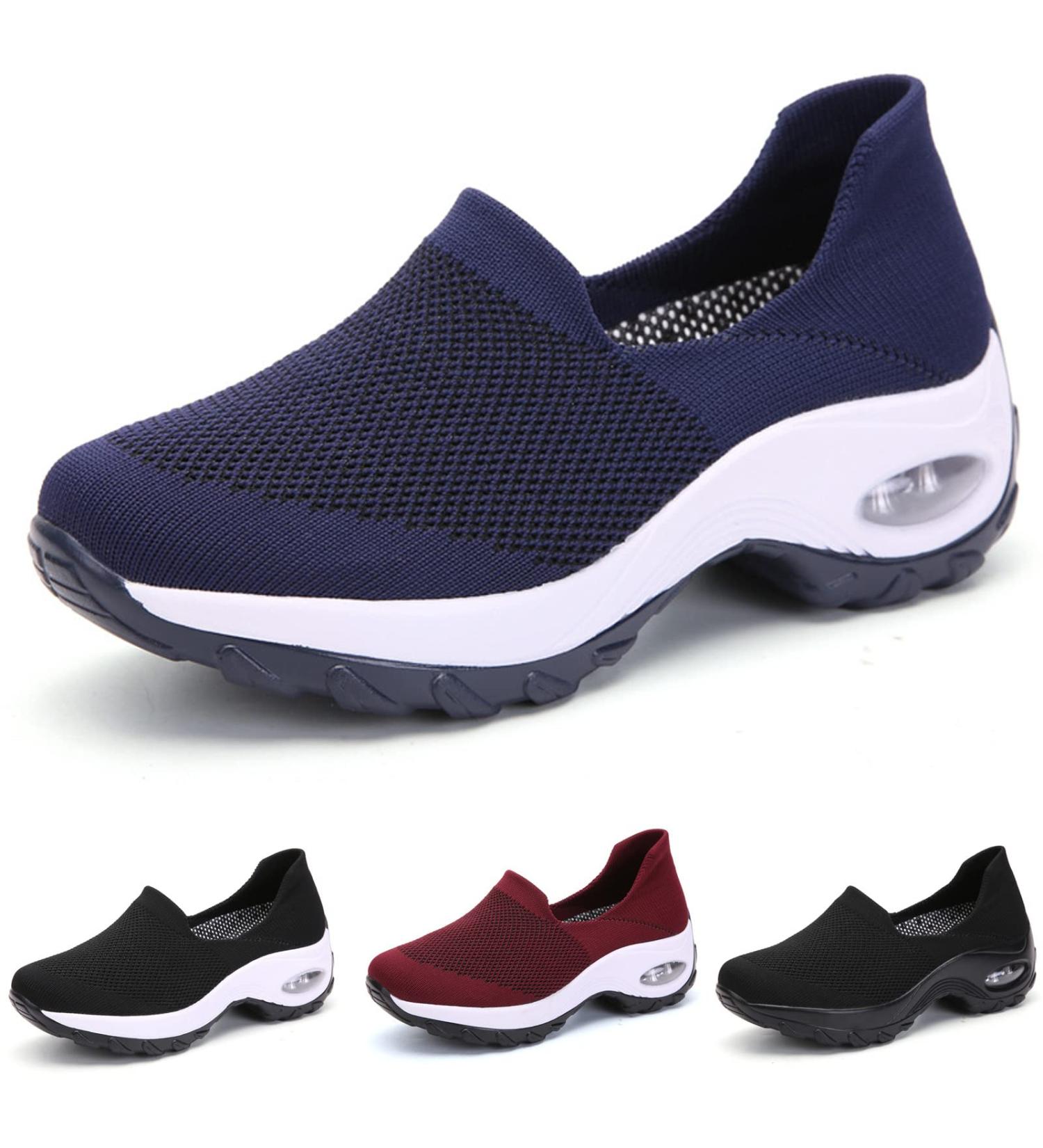 Women's Air Cushioned Arch Support Walking Shoes - Blue 7 - Buy Online on GoSupps.com