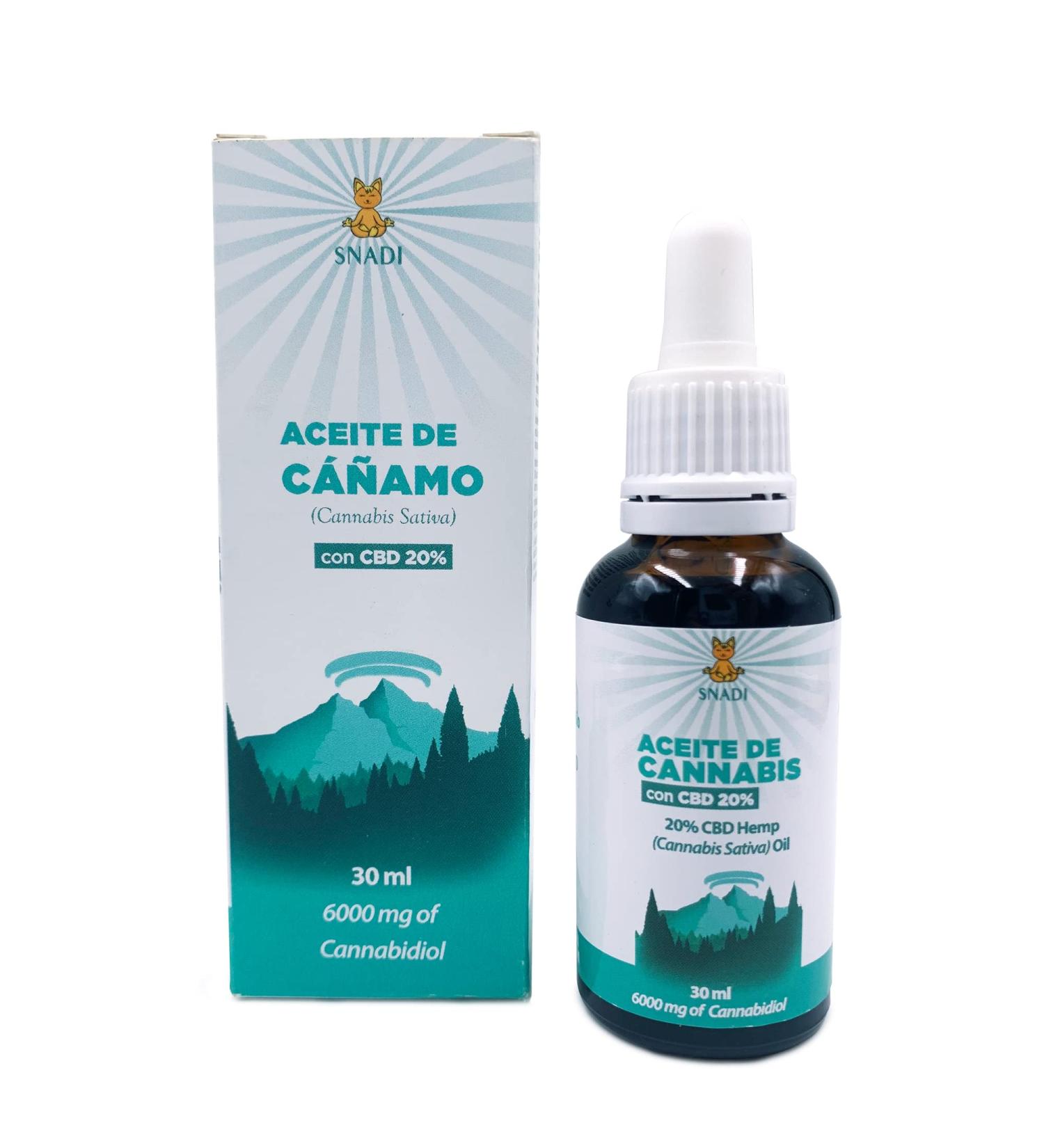 Snadi CBD Oil Pure CBD Oil 20 30ml 6000 mg pure CBD Improved formula based on organic hemp oil - Buy Online on GoSupps.com