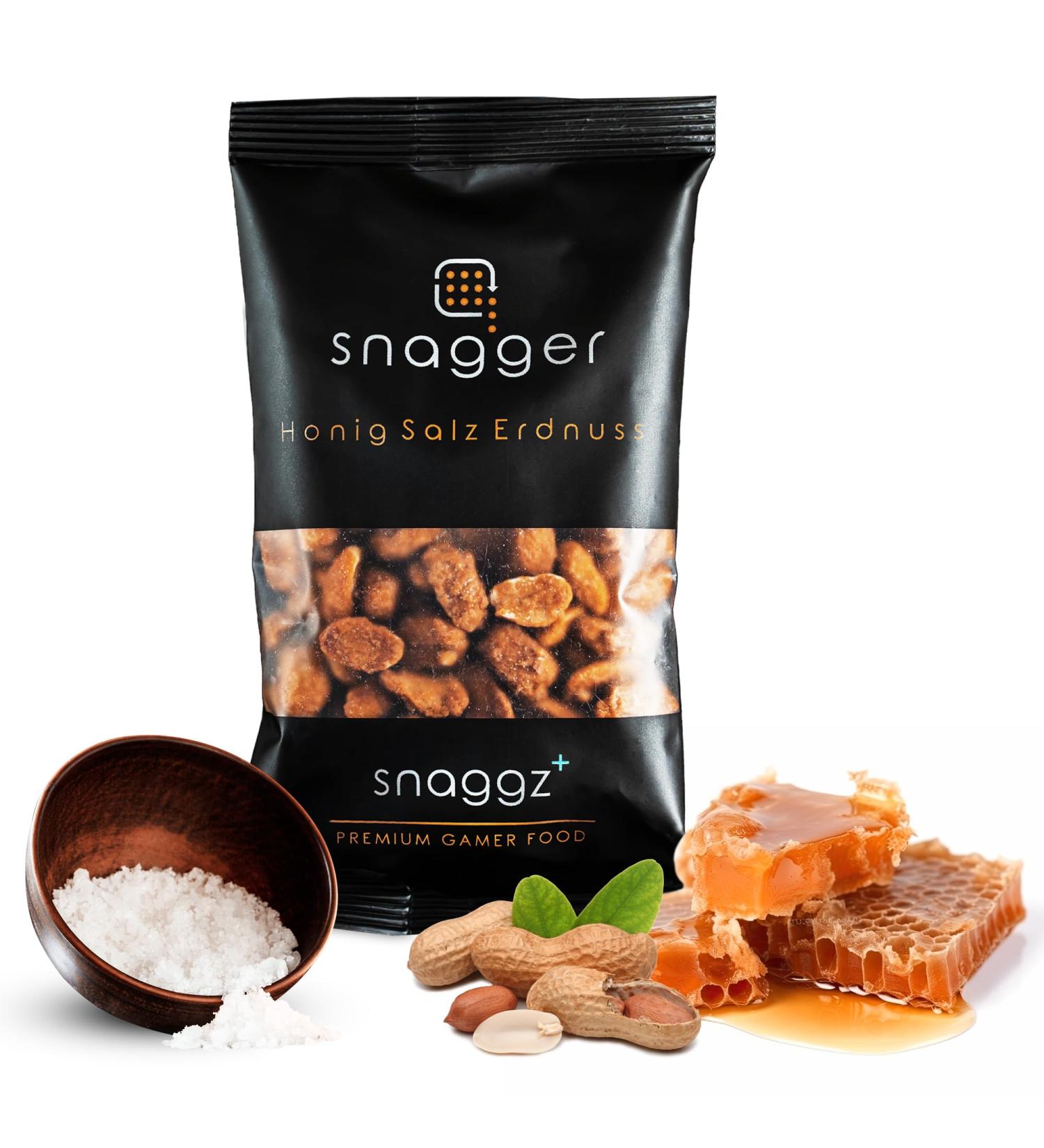 Snagger-Gamer 100g Sweet-Salty Roasted Honey Peanuts - Premium Salted Nuts Snack - Buy Online on GoSupps.com
