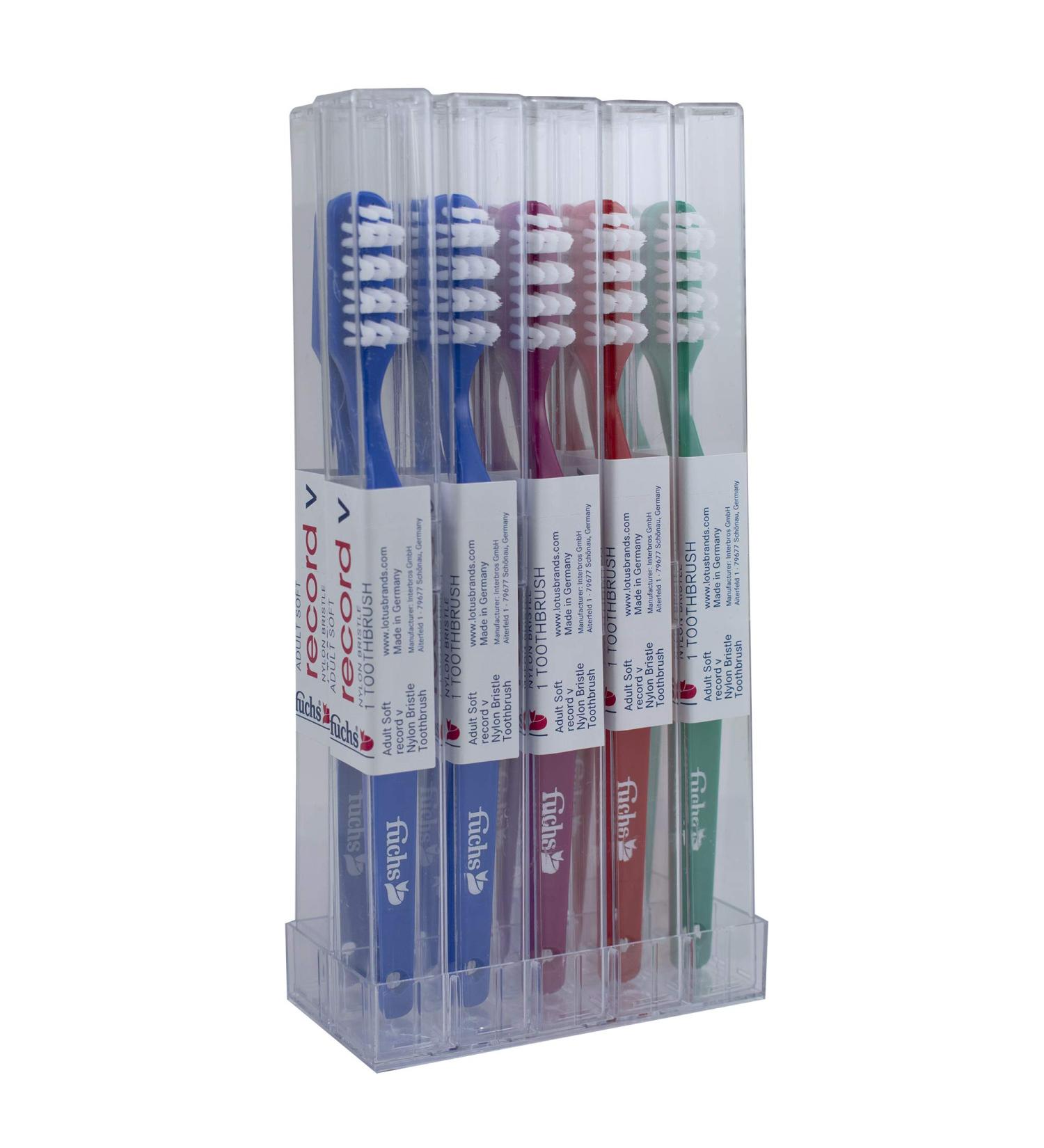 FUCHS Adult Record V Nylon Soft Toothbrush 10 Count S - Pack of 10 - Buy Online on GoSupps.com