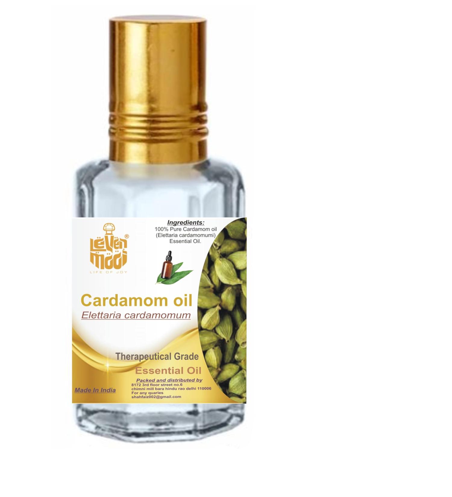 LEVENMOOI Cardamom Oil (Elettaria cardamomum) Pure & Natural Therapeutic Grade Essential Oil Glass Without Pure & Natural Dropper (5ml - Buy Online on GoSupps.com