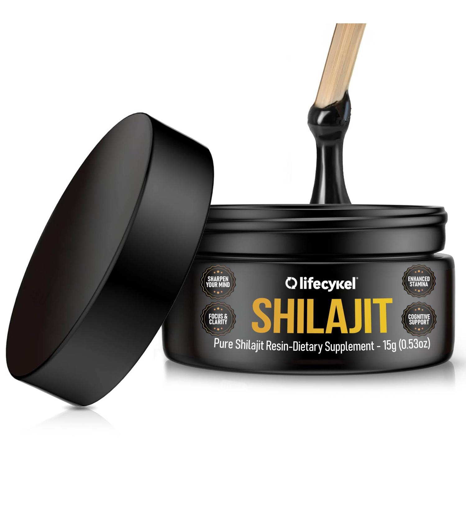 Lifecykel Pure Shilajit Resin 15g | Wild-Harvested Mineral-Rich Shilajit Supplement for Strength | Third-Party Tested Premium Quality | Natural Flavouring - Buy Online on GoSupps.com