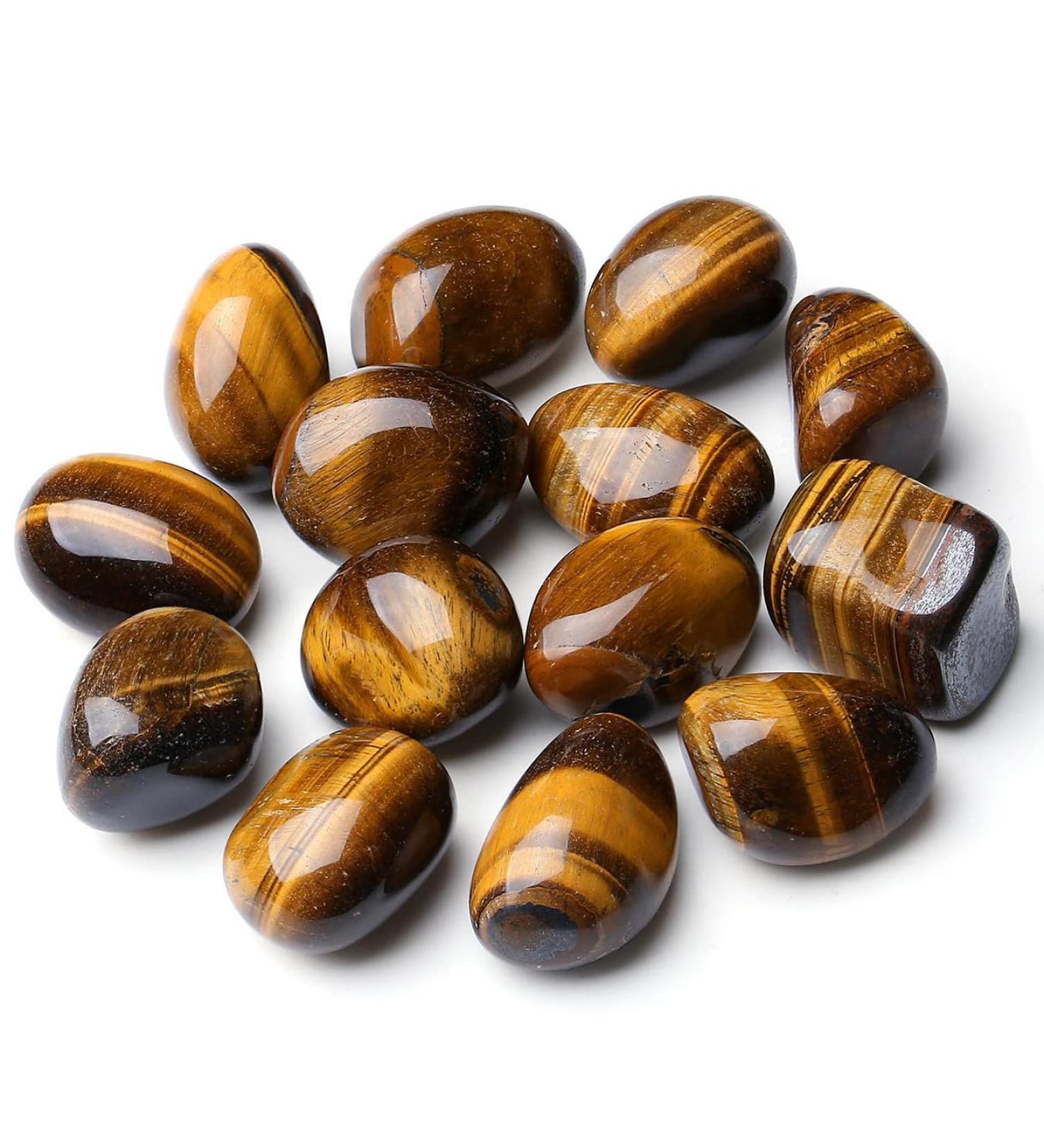 XIANNVXI Tigers Eye Natural Polished Tumbled Stones - 100g | Bulk Gemstones for Vase Filler and Reiki Energy Healing - Buy Online on GoSupps.com