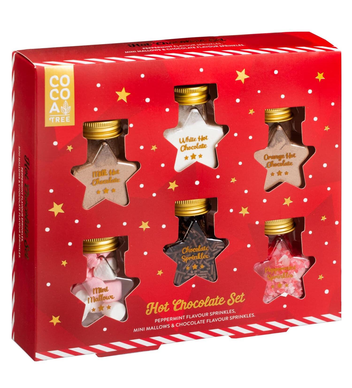 6Pk Chocolate Stars Jars Kit Selection - Flavoured Hot Chocolate Set - Chocolate Lover's Treat - Cozy Winter Indulgence - Delights - Sweet Comfort in Every Sip - Buy Online on GoSupps.com