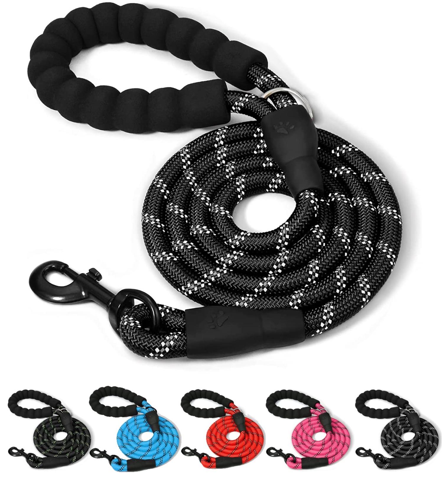 ARTISTRY 5 FT Rope Dog Lead for Medium Dog Strong Dog Leads for Large Dogs 150cm Highly Reflective Dog Leash Soft Padded Handle Dog Lead Durable Dog Lead for Small Dog (Black/White) - Buy Online on GoSupps.com