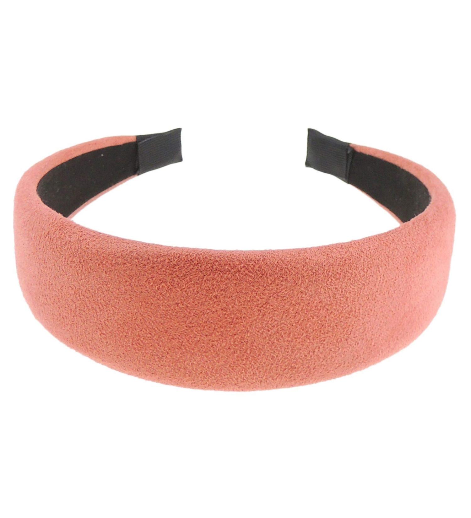 Ladies Wide Suede Look Slightly Padded Fashion Headband Alice Band (Burnt Orange)