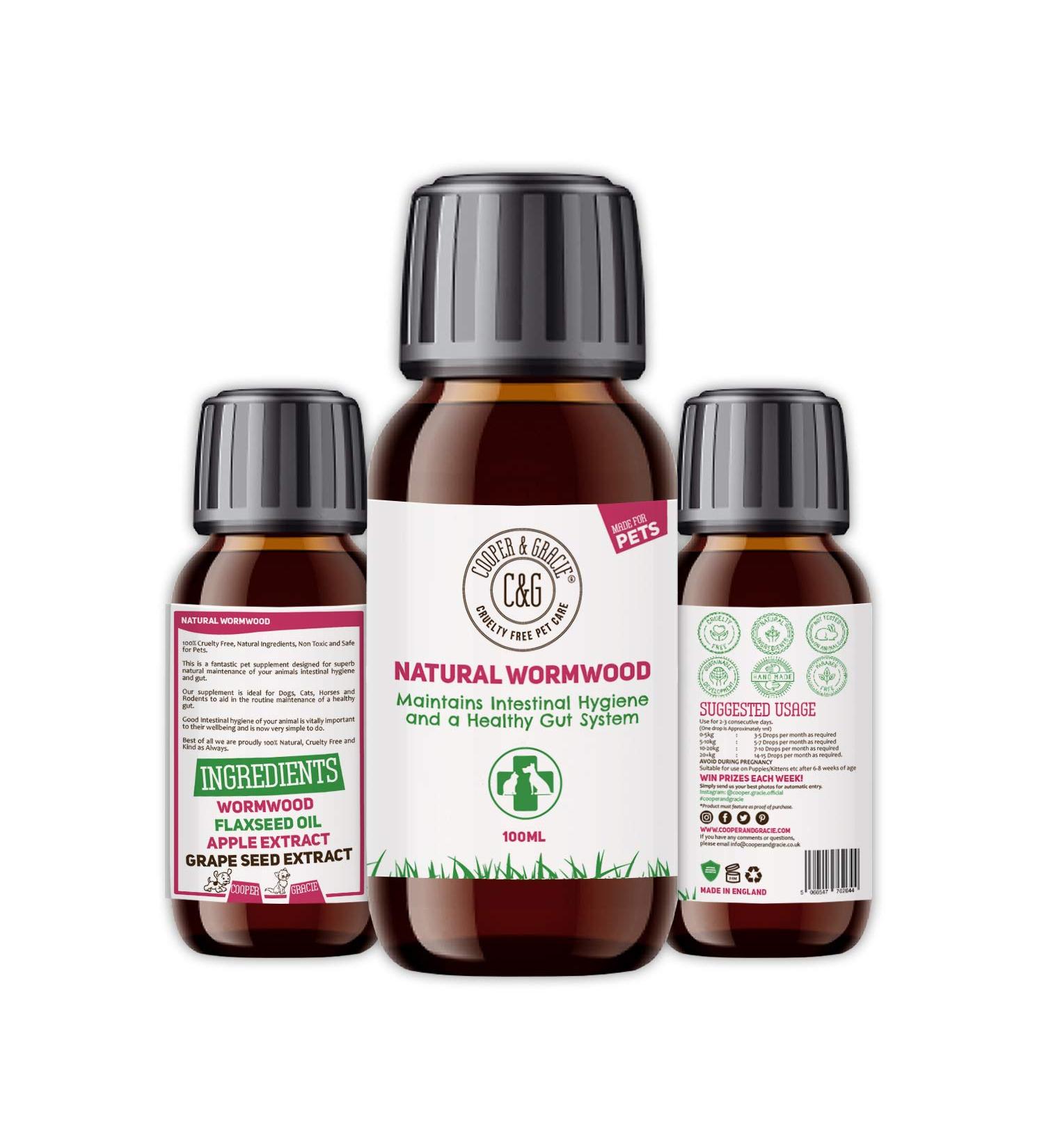 C&G Pets | Natural Worm Wood | Natural Solution For Intestinal Health No Nasty Chemicals | Powerful Colon Cleanse For Dogs Cats Poultry Birds Ferrets Rabbits & Pets - Buy Online on GoSupps.com