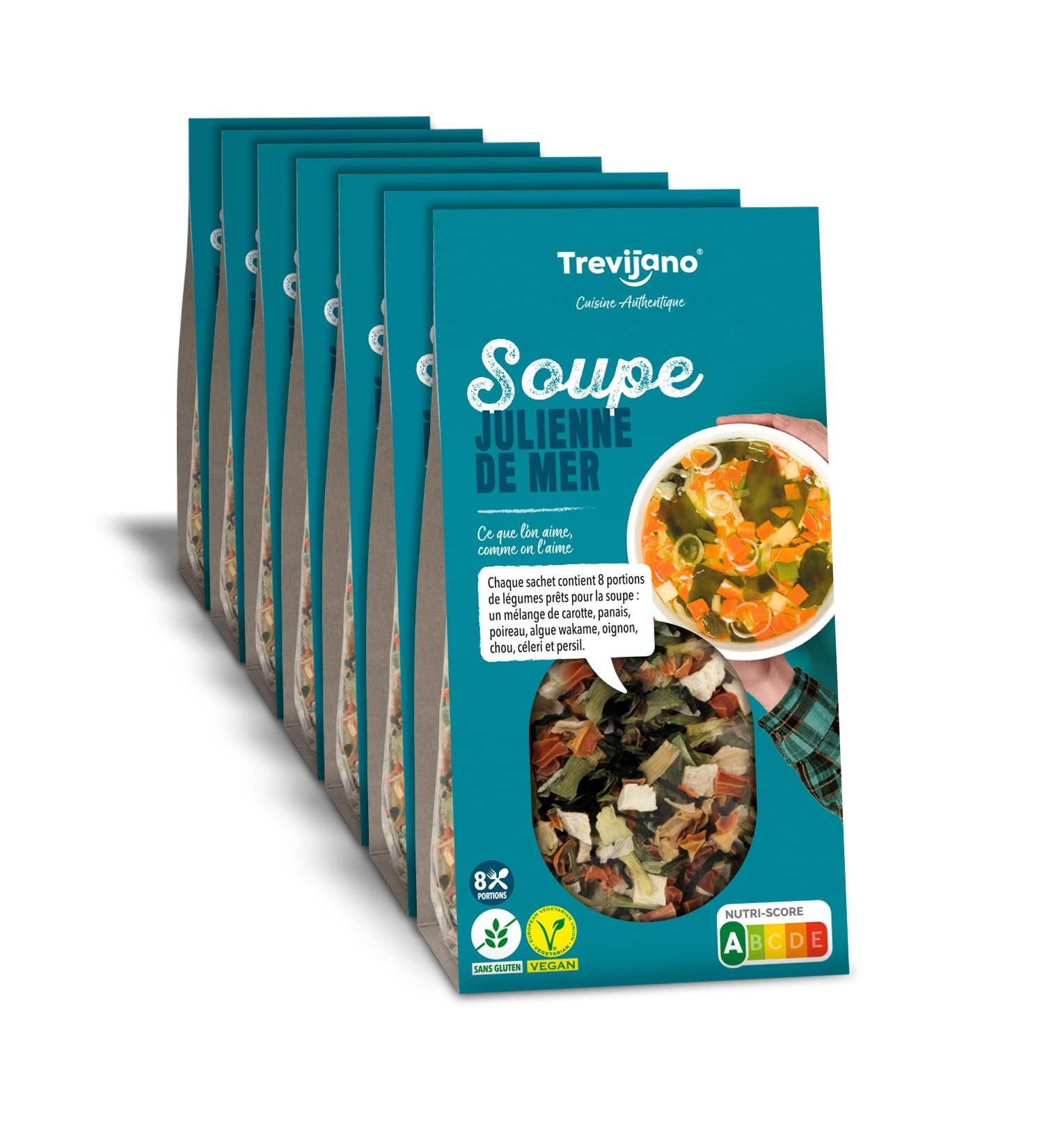 TREVIJANO Julienne de Mer Soup: 7 sachets of 100 g each (700 g of dehydrated vegetables). Each sachet contains 8 servings of - Buy Online on GoSupps.com