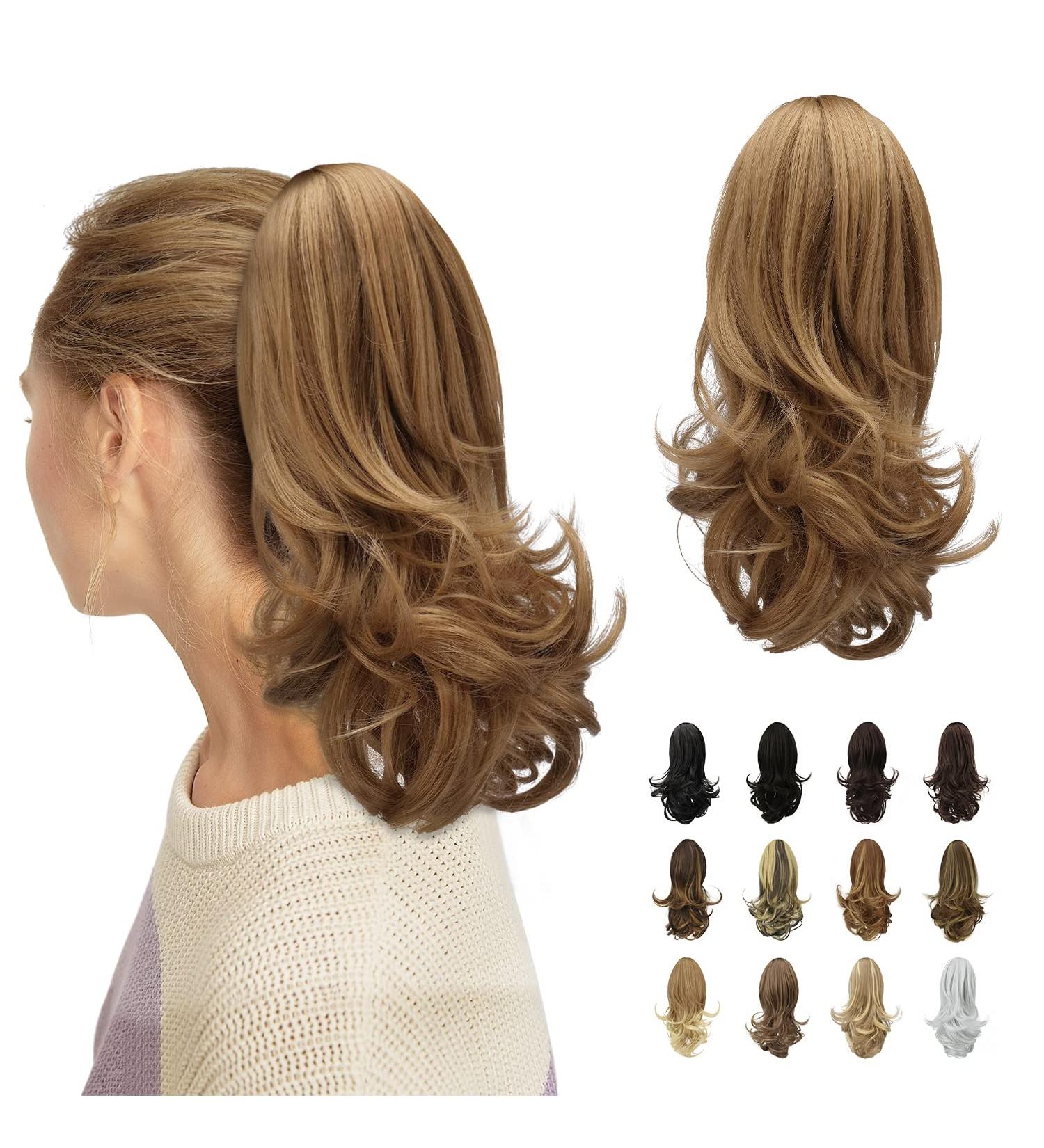 Sofeiyan 33cm Curly Ponytail Extension - Bright Blonde & Strawberry Blonde Clip-In Natural Look Synthetic Hair for Women - Buy Online on GoSupps.com