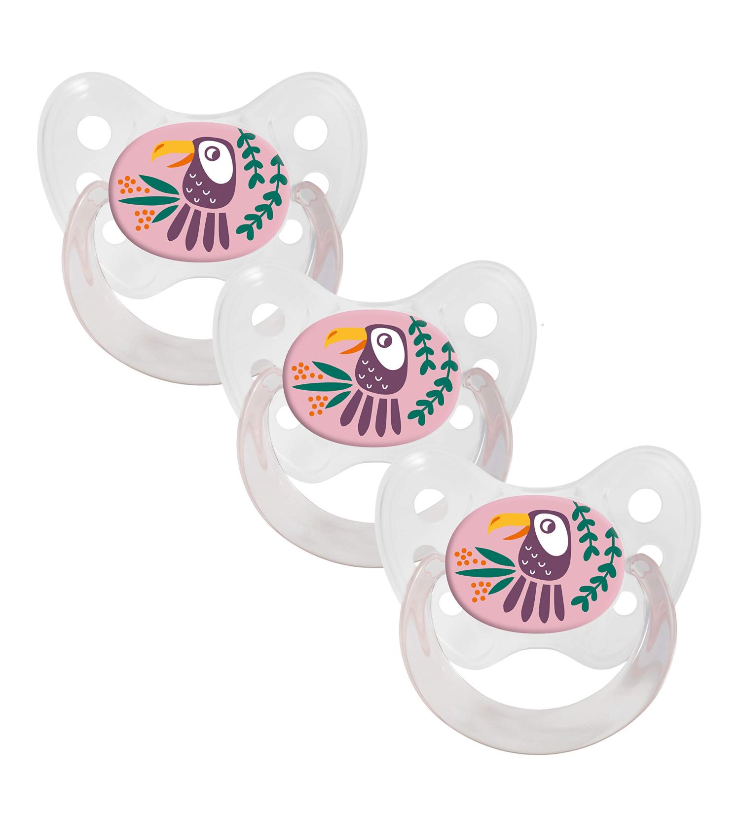 Dentistar Silikon Schnuller Set | Size 1 (0-6 Months) - BPA-Free Dental-Friendly - Made in Germany - Tucan Design - Buy Online on GoSupps.com