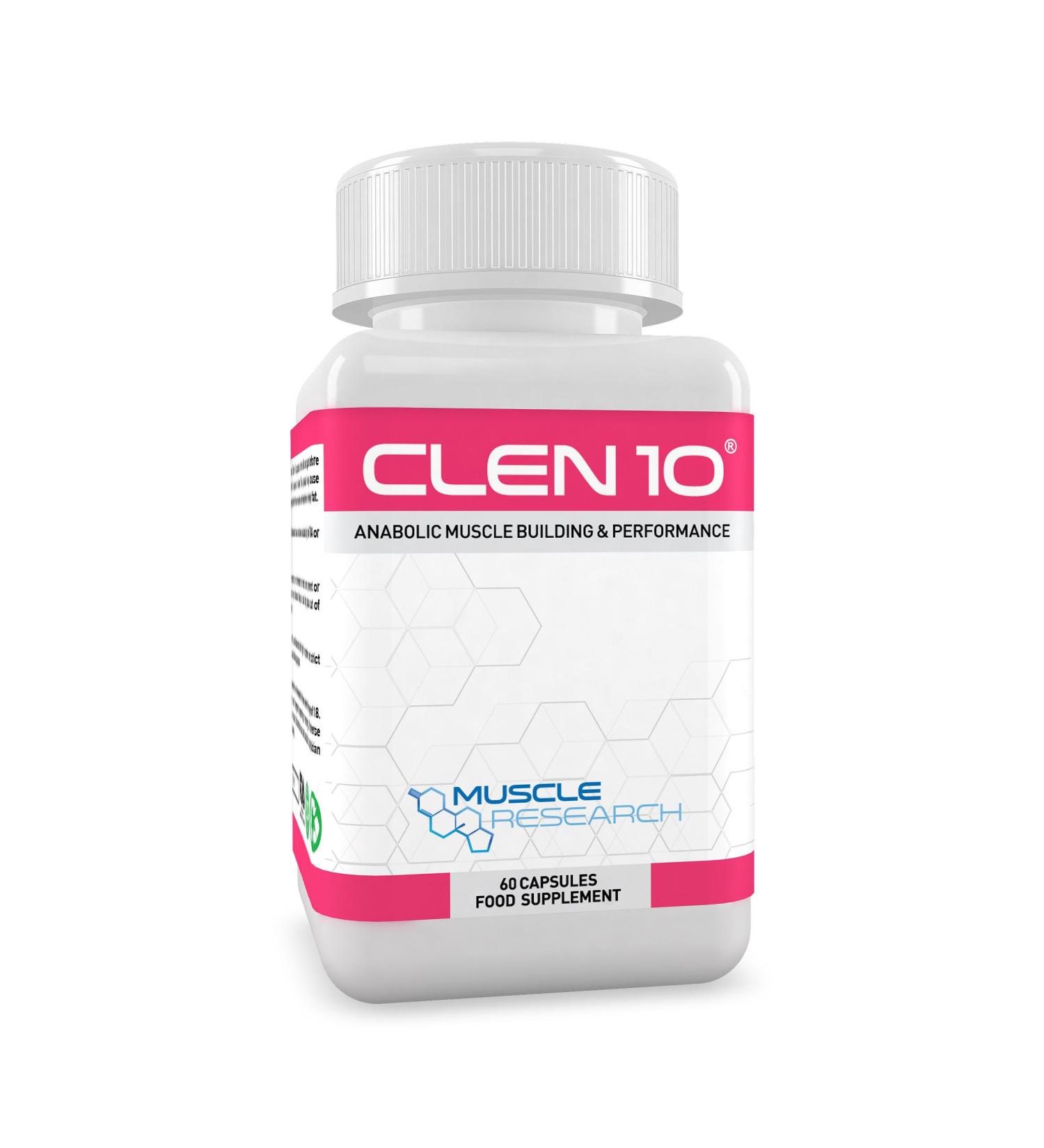 Muscle Research CLEN 10 - Legal Bodybuilding Supplement for Men & Women - 60 Vegetarian Capsules - UK Manufactured - 30 Days Supply - Buy Online on GoSupps.com