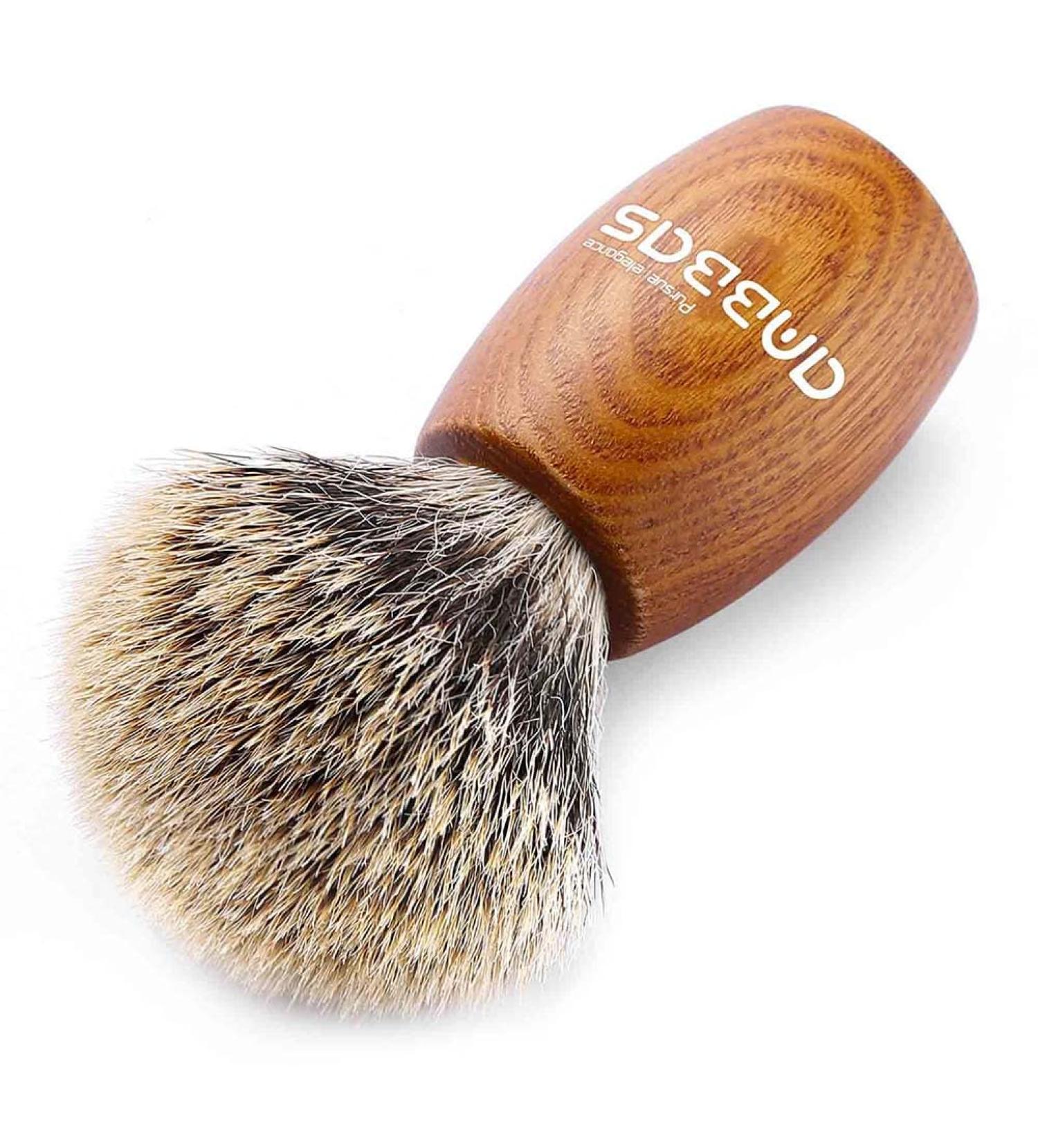 Anbbas Men's Pure Badger Hair Shaving Brush - Manchurian Ash Wood Handle - Buy Online on GoSupps.com