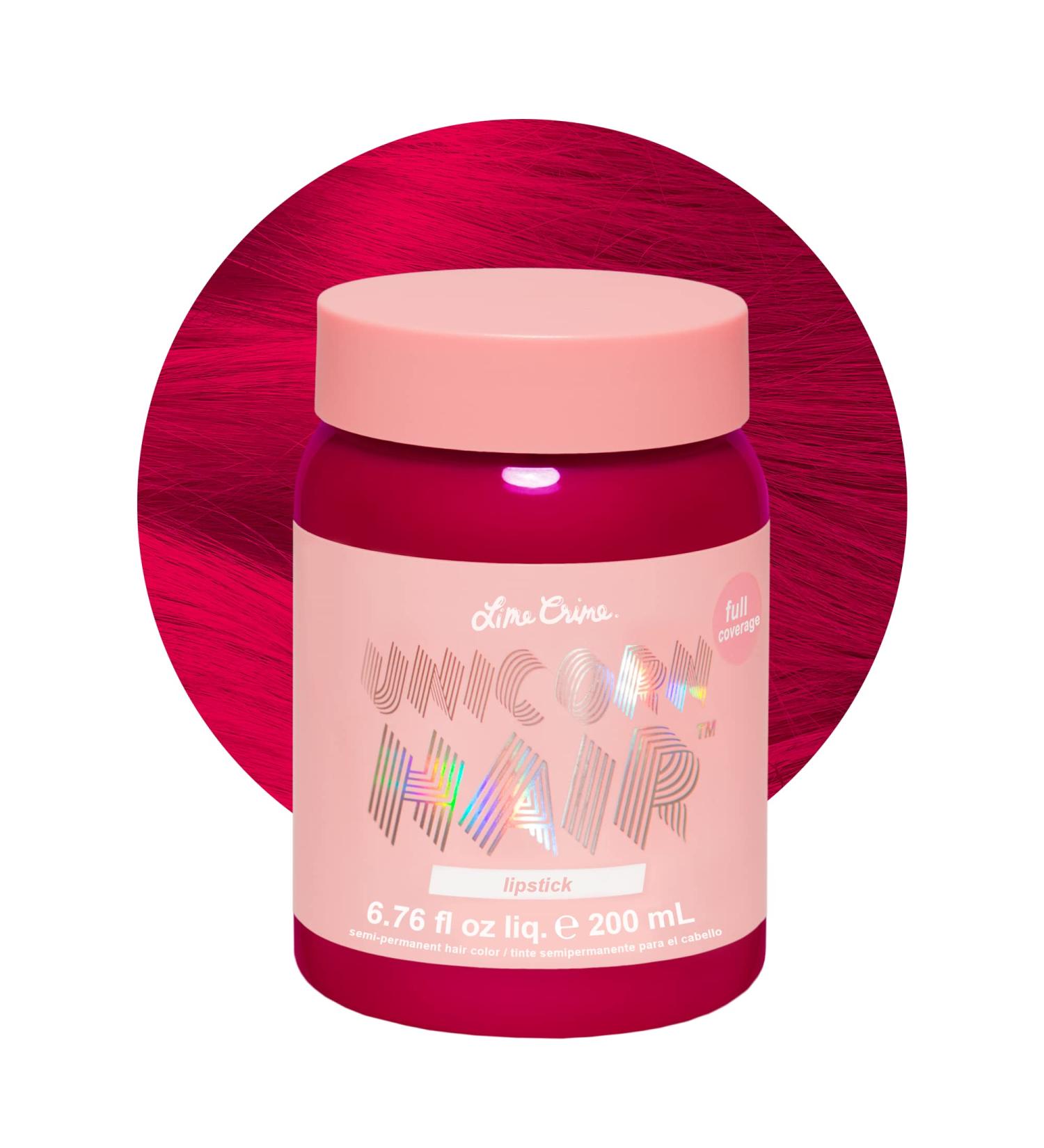 Lime Crime Unicorn Hair Dye (Pink-Red) - Vegan & Cruelty-Free Semi-Permanent Hair Color - Conditions & Moisturizes, Sugary Citrus Vanilla Scent - Buy Online on GoSupps.com