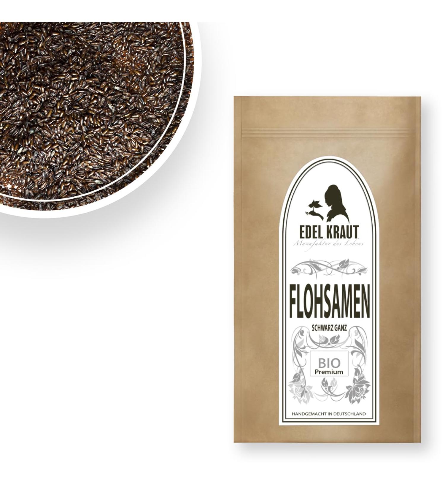 Organic Psyllium 250g | Premium Black Psyllium Whole | 100% Natural | EDEL KRAUT - Buy Online on GoSupps.com