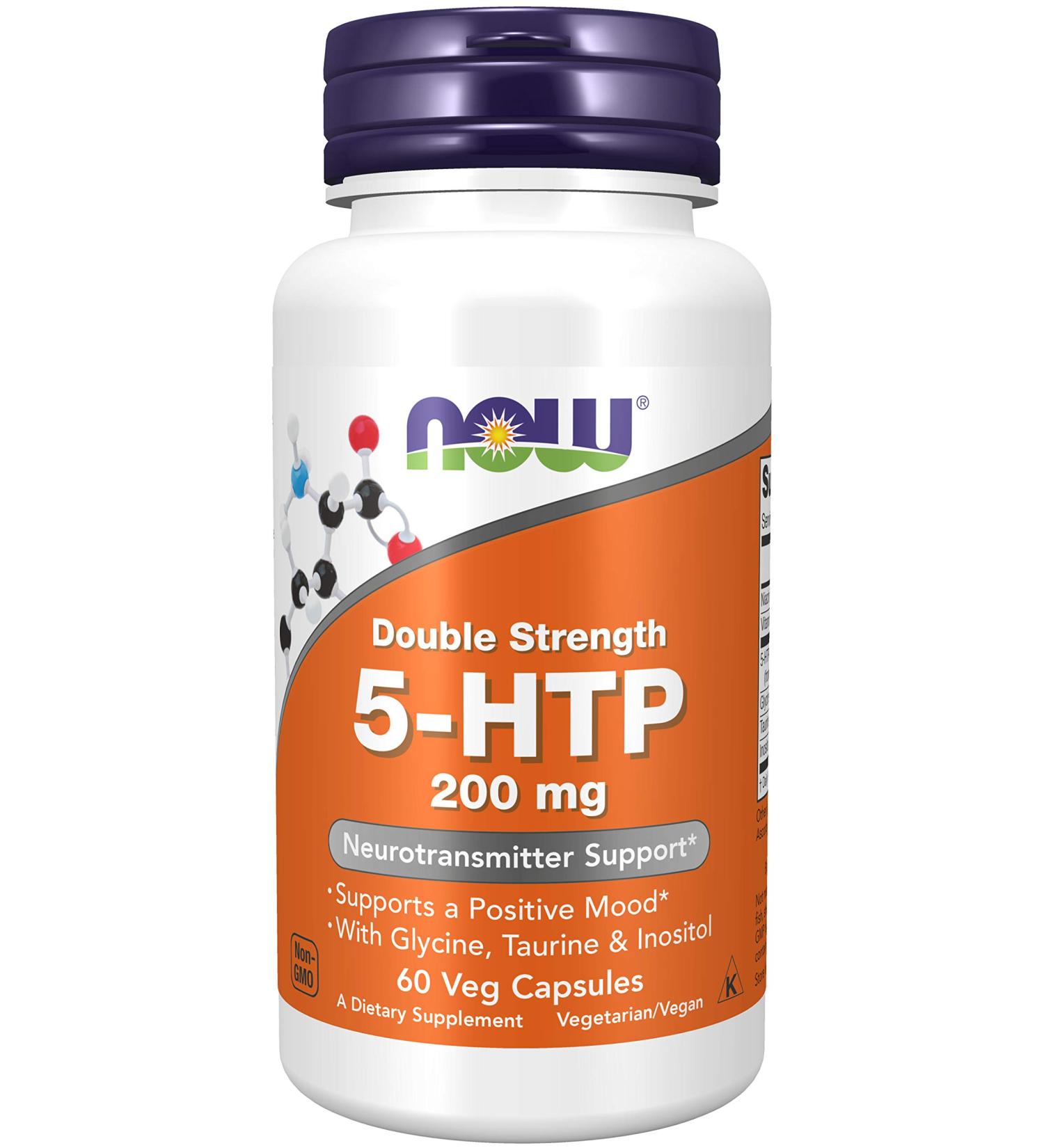 NOW Foods 5-HTP 200 mg - 60 Veg caps 3 Pack
