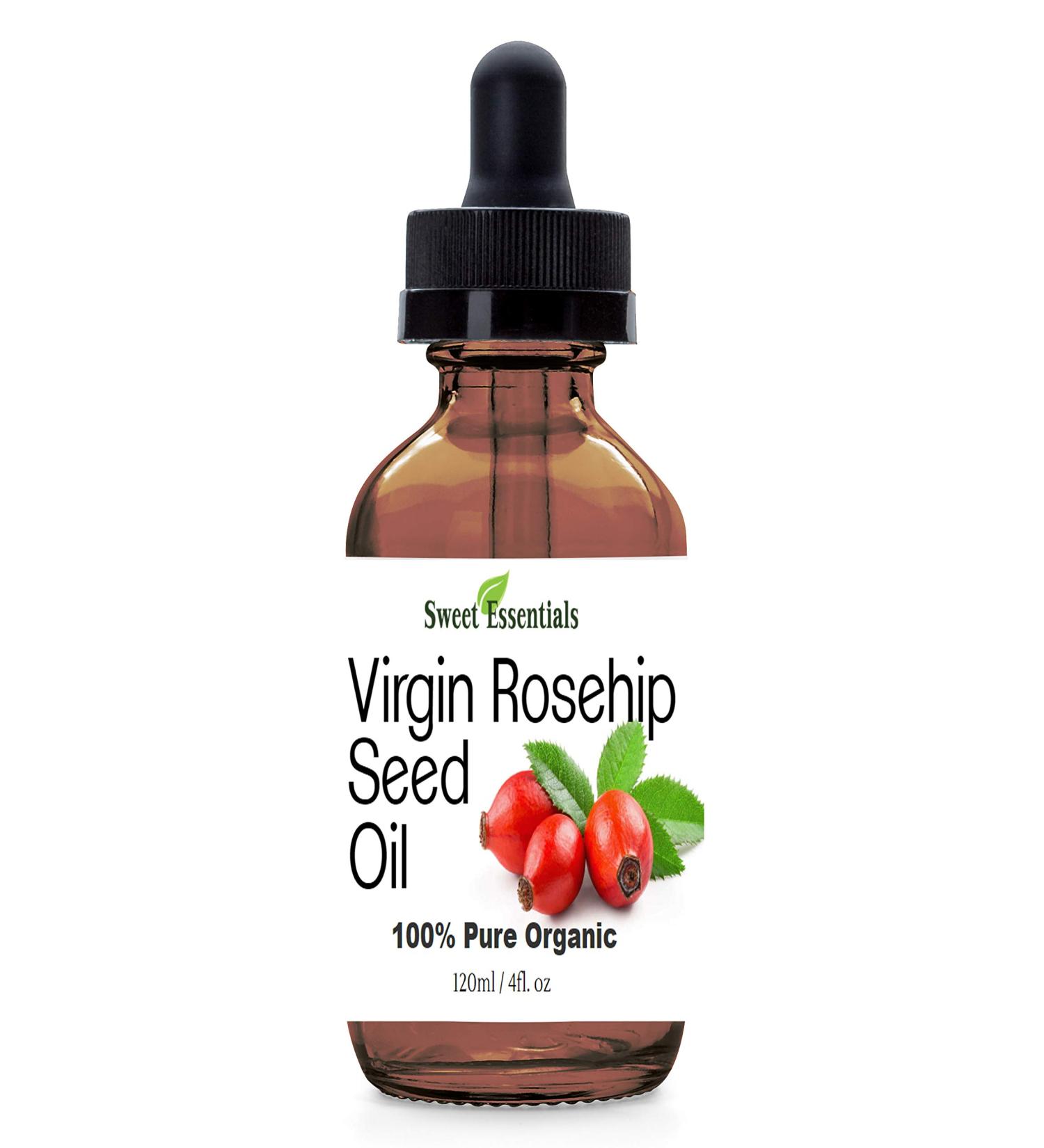 Organic Unrefined Virgin Rosehip Oil 4oz - 100% Pure Cold-Pressed Heals Skin Issues Imported from Chile - Buy Online on GoSupps.com