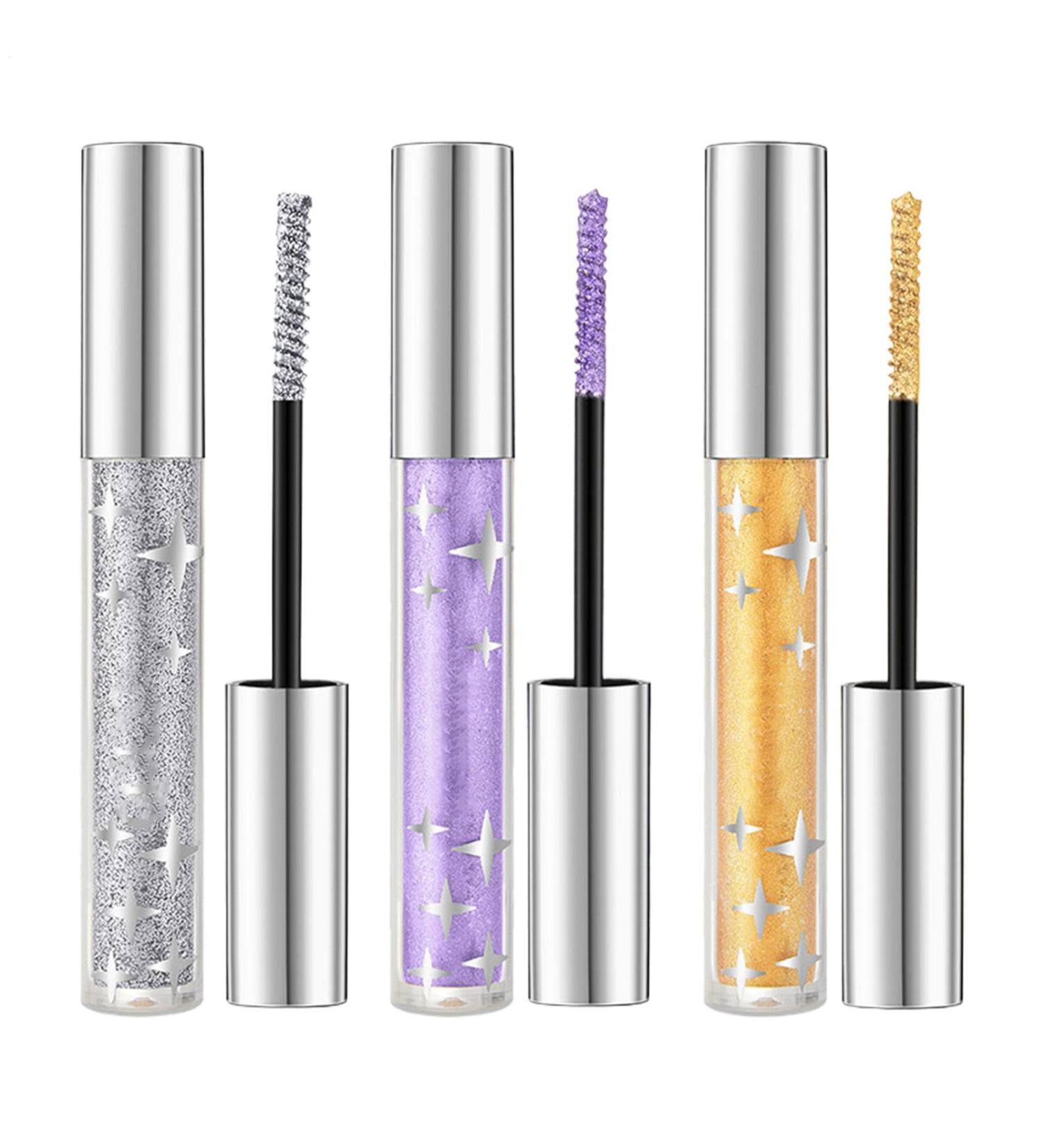  Nybhyjka 3-Piece Glitter Mascara Glitter Mascara Sparkling Volumizing Lash Mascara Lengthening and Volumizing Mascara Smudge-Proof Waterproof Long-Lasting Colored Lashes - Buy Online on GoSupps.com