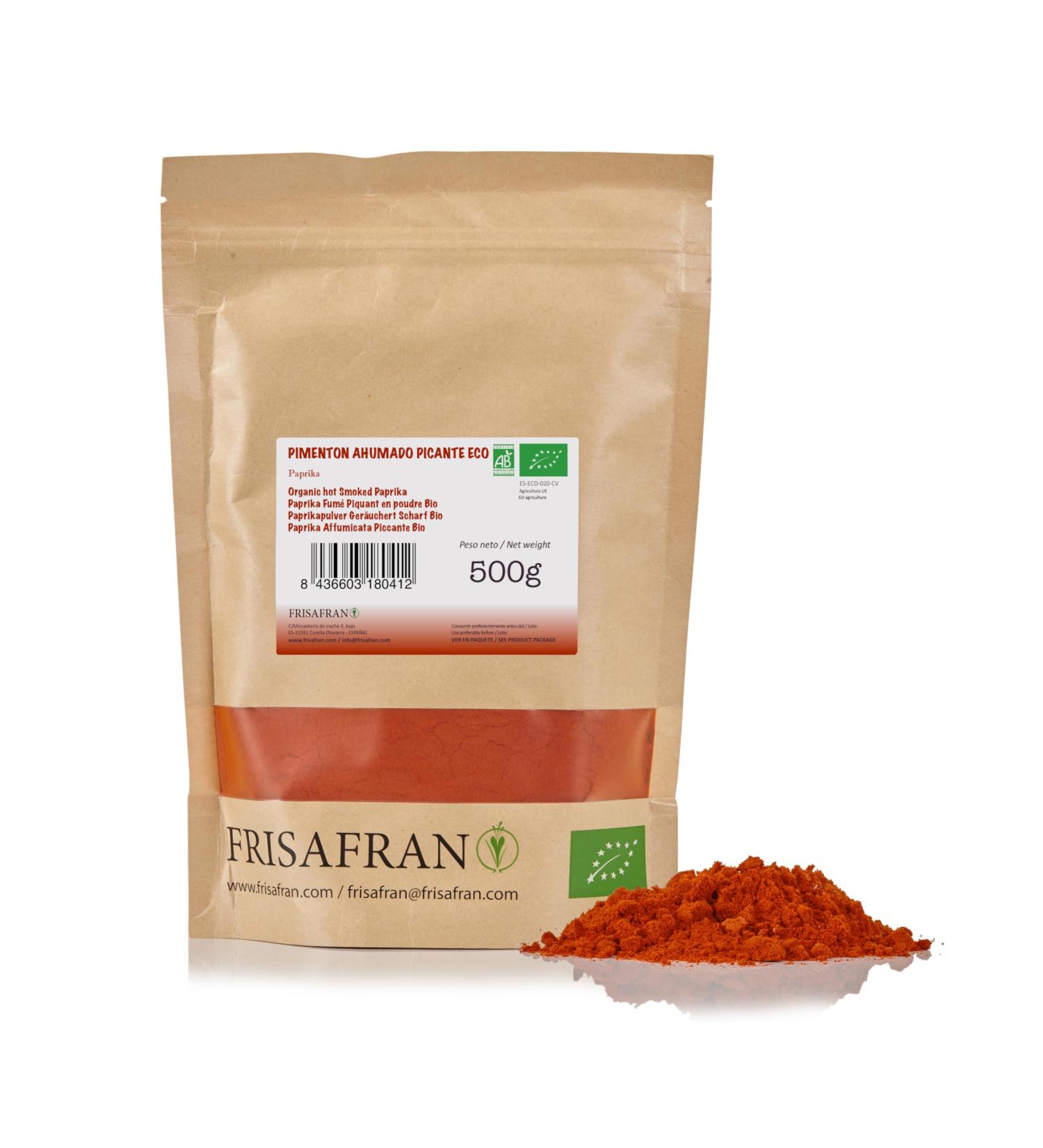 FRISAFRAN Organic Spanish Spicy Smoked Paprika 500g - Buy Online for International Shipping - Buy Online on GoSupps.com