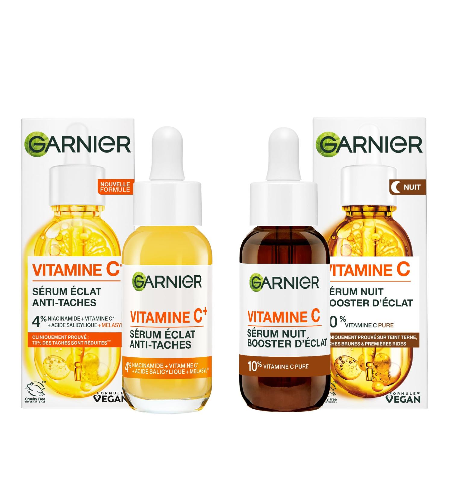  Garnier Garnier Skin Active - Dark Spot Correcting Day Serum + Radiance Boosting Night Serum Set - Facial Care Enriched with Vitamin C - Vegan & Cruelty-Free - All Skin Types - 2 x 30 ml - Buy Online on GoSupps.com