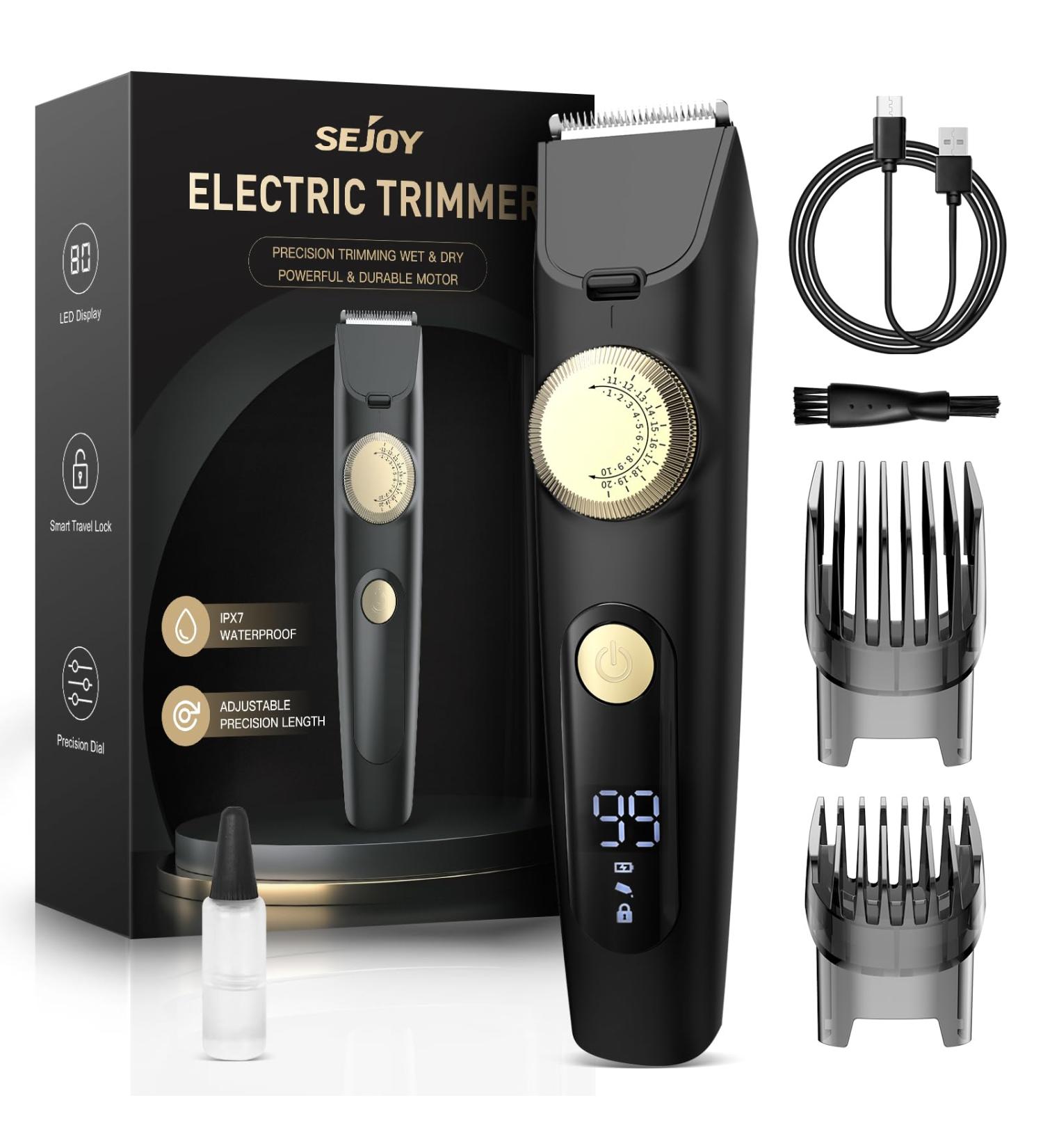 Sejoy Beard Trimmer for Men - Cordless Hair Clipper with LED Display for Mustache & Hair Cutting | Ideal for Home Use - Black Z-black - Buy Online on GoSupps.com