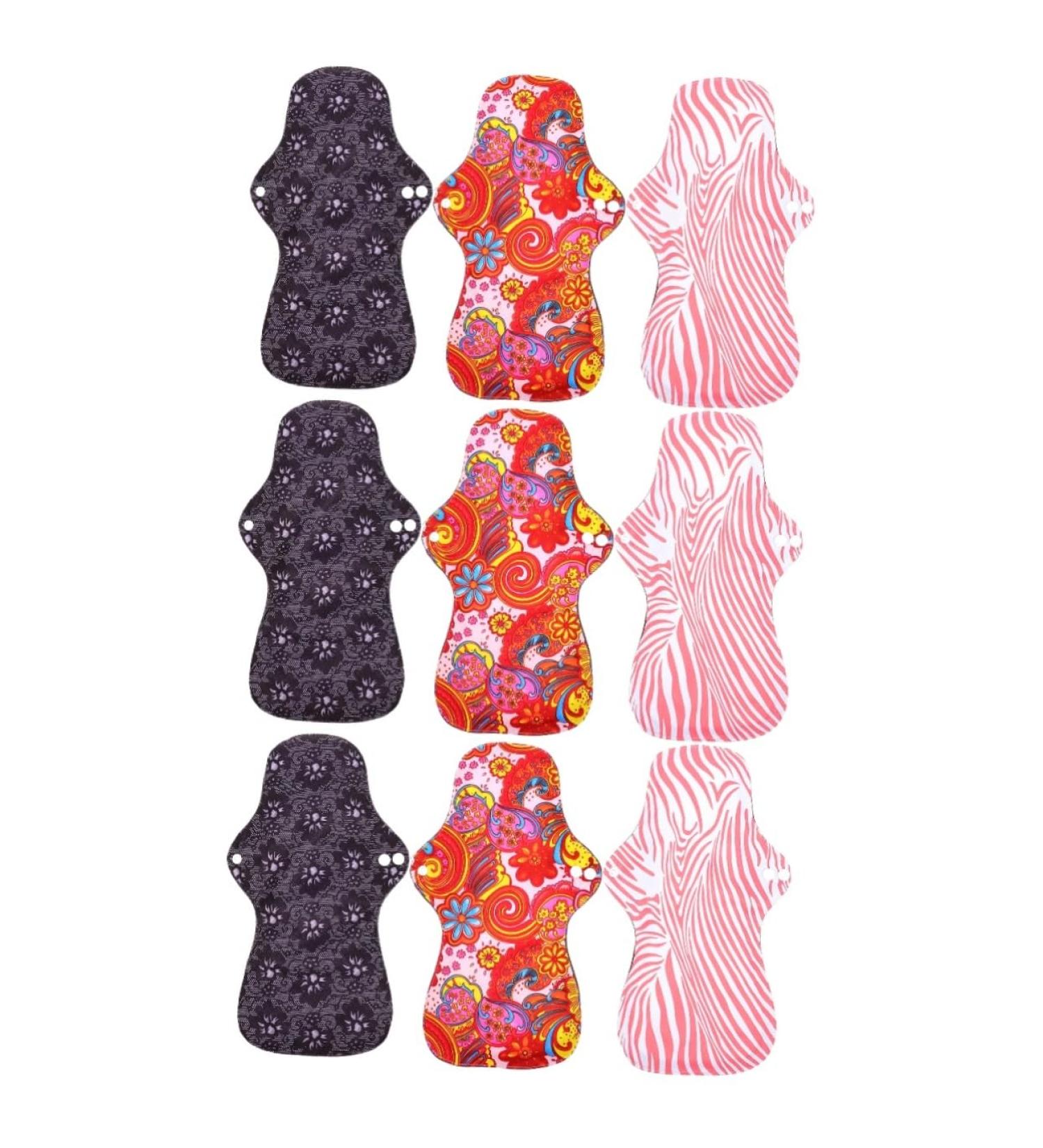 Minkissy 9-Pack Washable Menstrual Underwear & Period Pads | Eco-Friendly Aunt Towel for Women & Girls - Comfortable & Absorbent - Buy Online on GoSupps.com