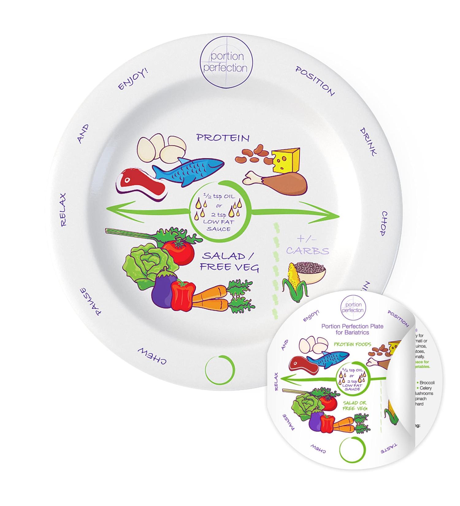 Bariatric Melamine Portion Control Plate 8 For Weight Loss After Surgery. Bariatric Surgery Must Haves For Gastric Sleeve  Bypass Or Band With Protein  Carbs And Vegetables - Buy Online on GoSupps.com